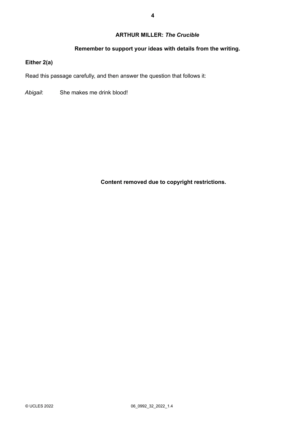 Cambridge IGCSE English - Literature in English (9-1) 0992 2022 May/June Paper 3 · Variant 2 question paper, page 4 of 12
