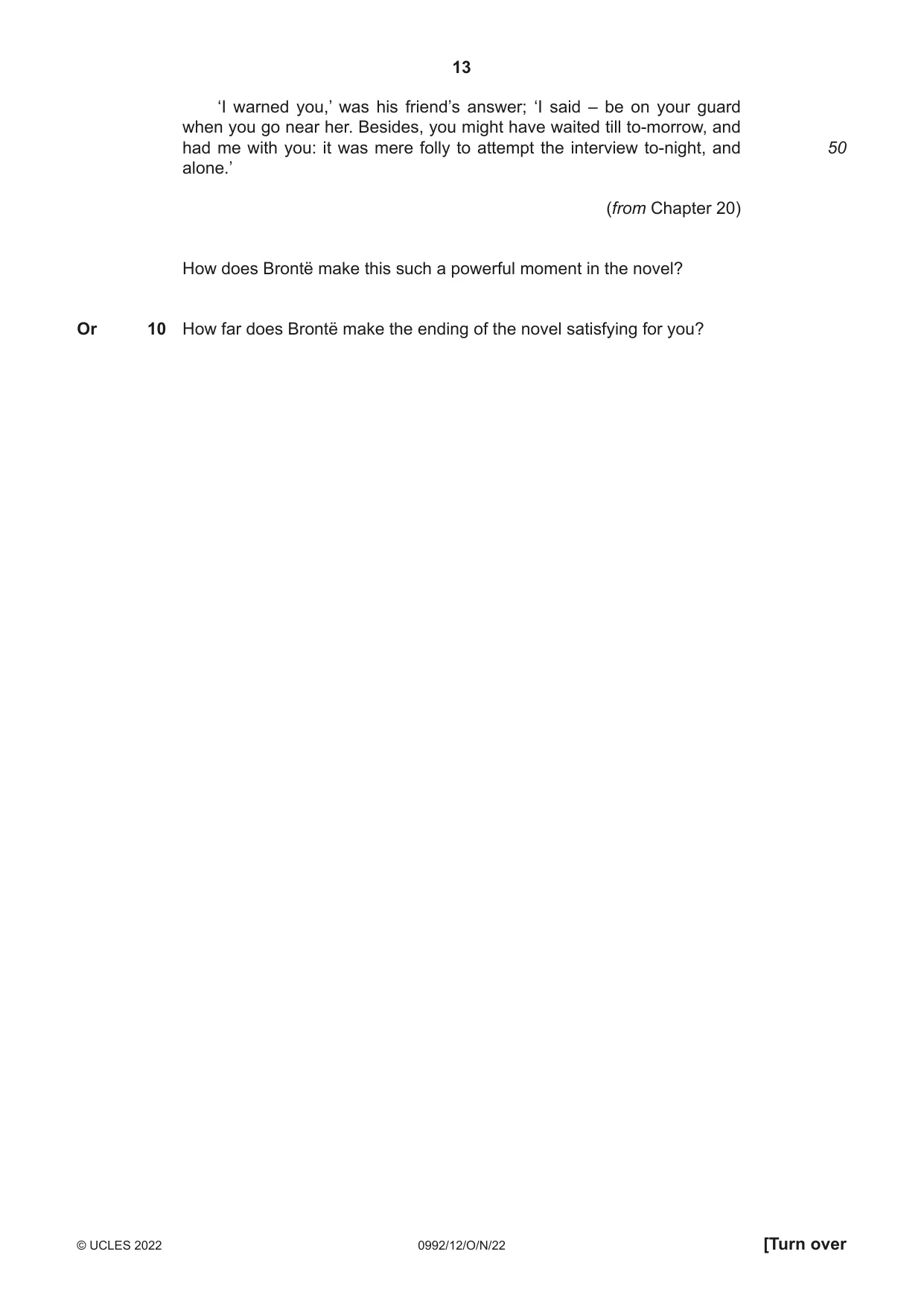 Cambridge IGCSE English - Literature in English (9-1) 0992 2022 Oct/Nov Paper 1 · Variant 2 question paper, page 13 of 28