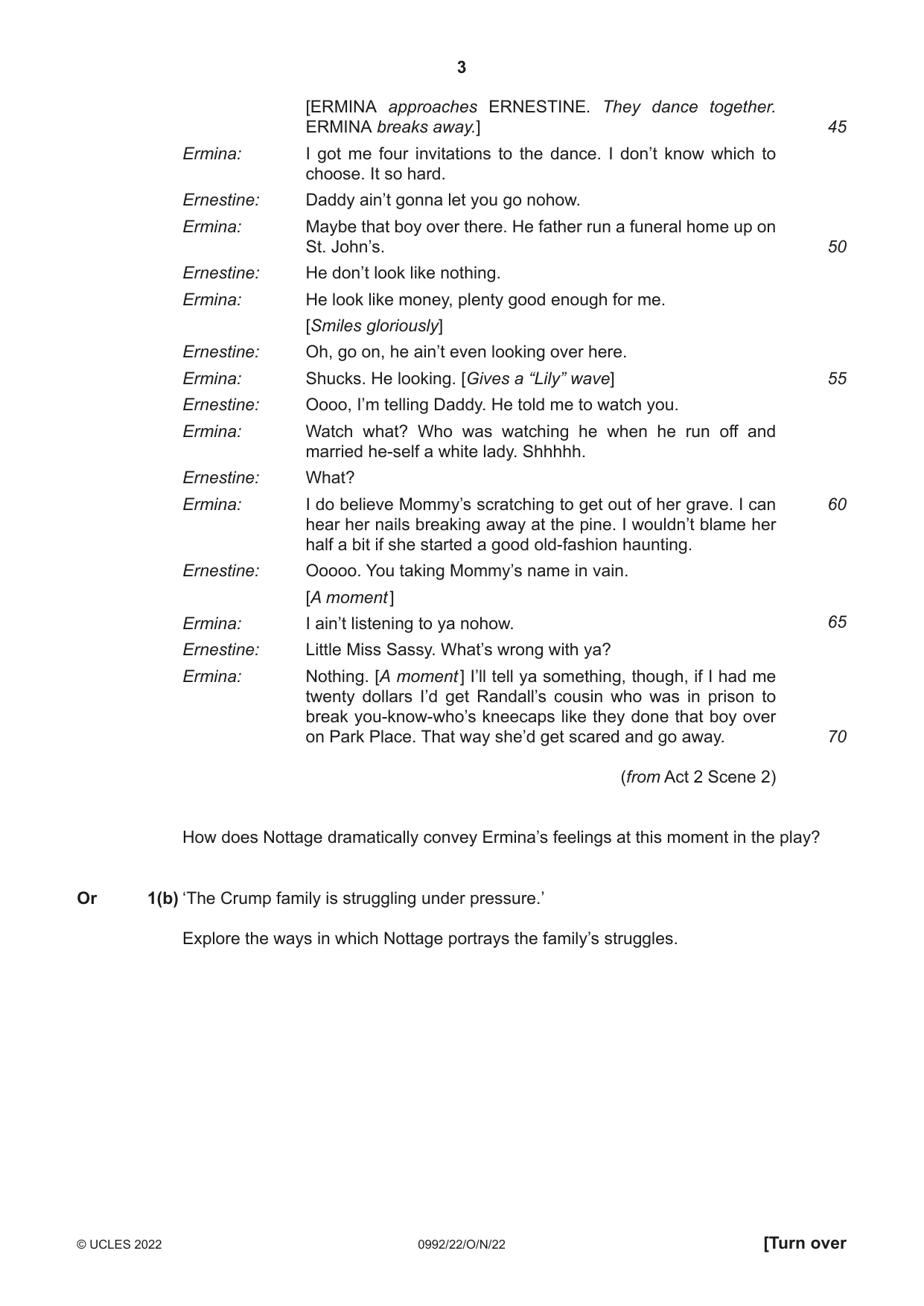 Cambridge IGCSE English - Literature in English (9-1) 0992 2022 Oct/Nov Paper 2 · Variant 2 question paper, page 3 of 12