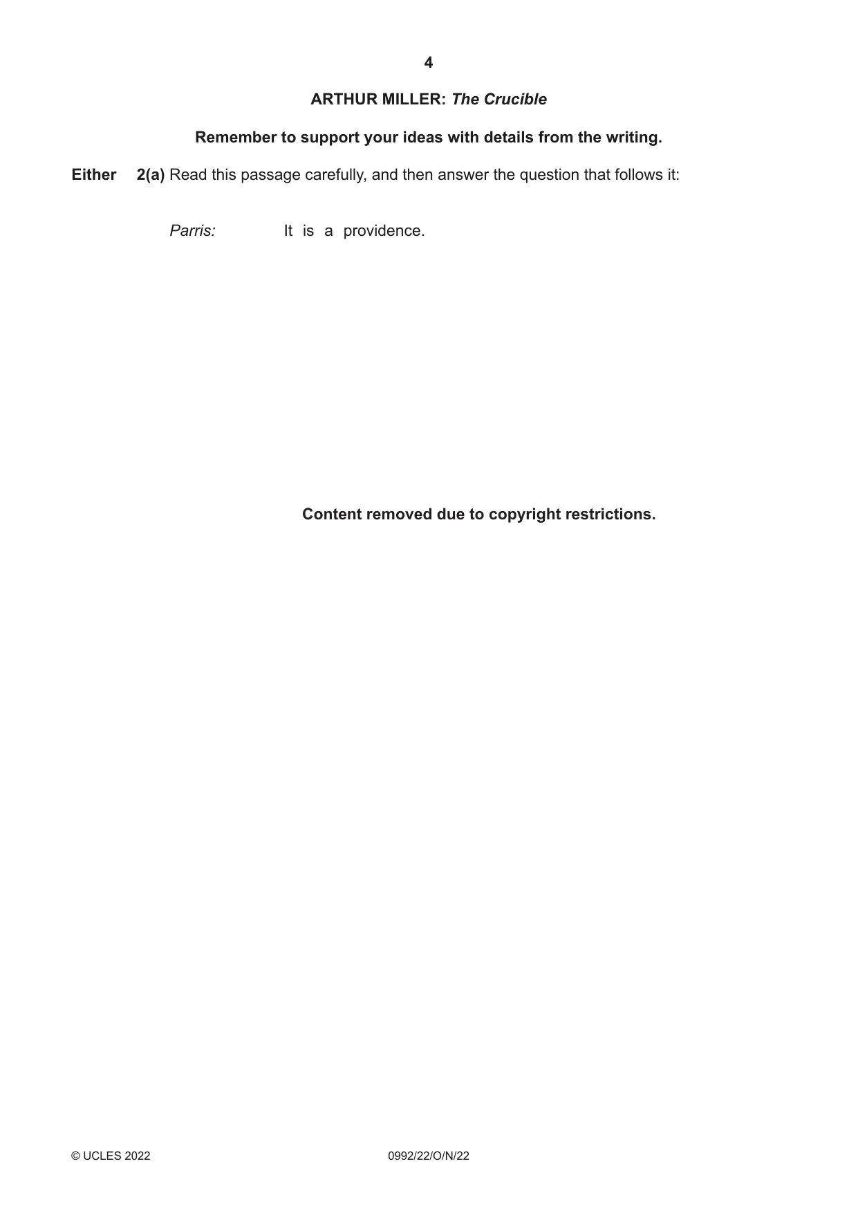 Cambridge IGCSE English - Literature in English (9-1) 0992 2022 Oct/Nov Paper 2 · Variant 2 question paper, page 4 of 12