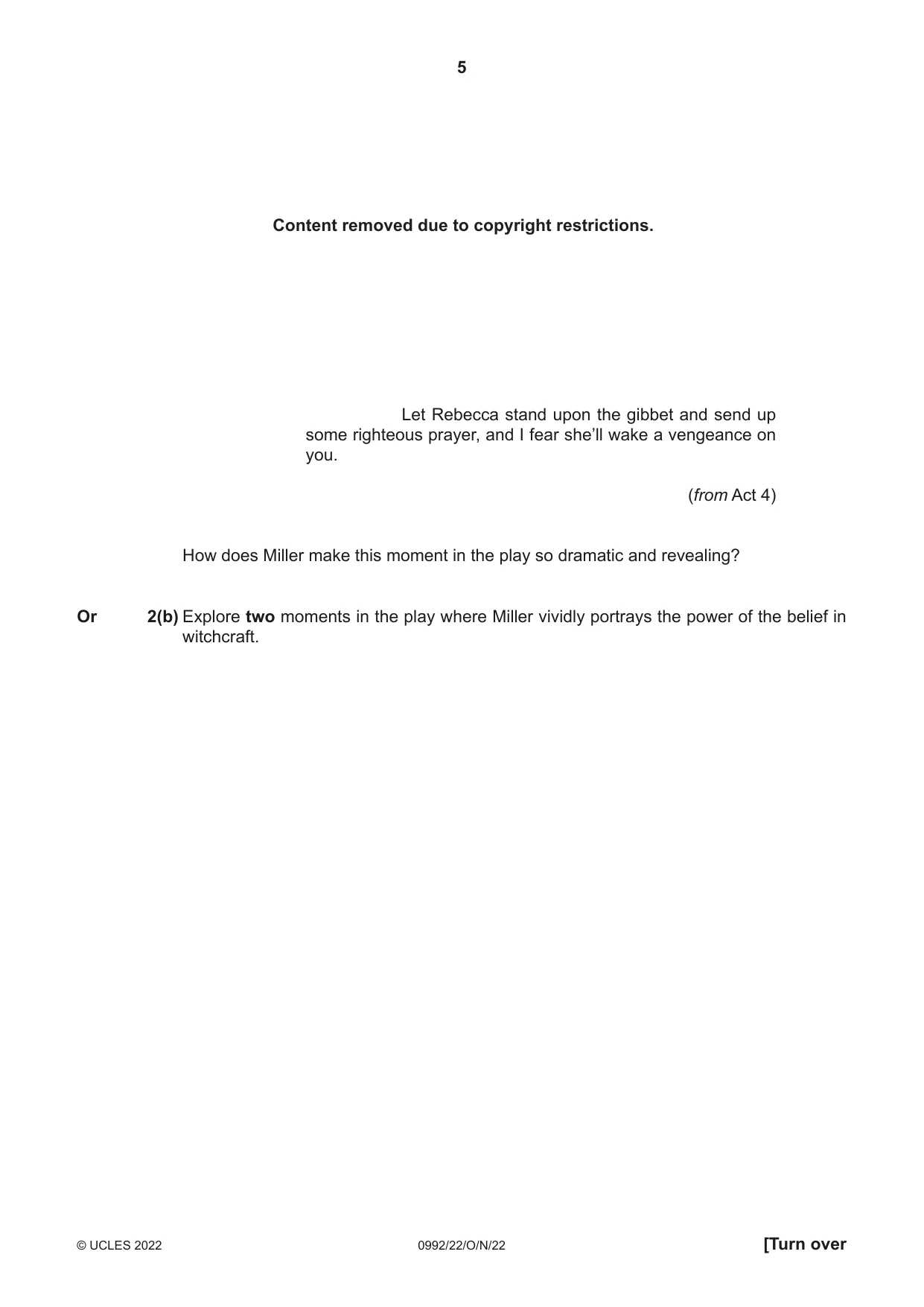 Cambridge IGCSE English - Literature in English (9-1) 0992 2022 Oct/Nov Paper 2 · Variant 2 question paper, page 5 of 12