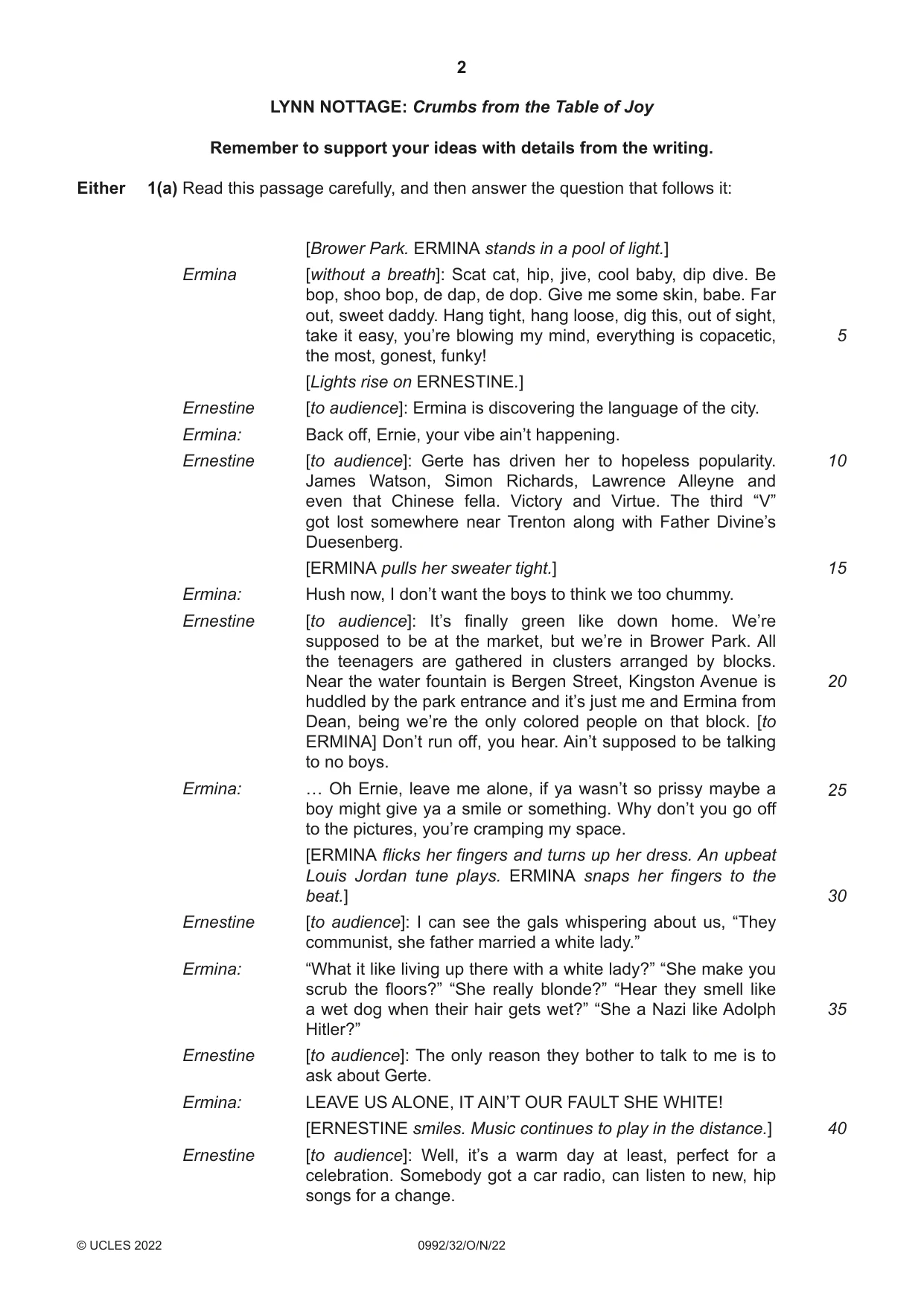 Cambridge IGCSE English - Literature in English (9-1) 0992 2022 Oct/Nov Paper 3 · Variant 2 question paper, page 2 of 12