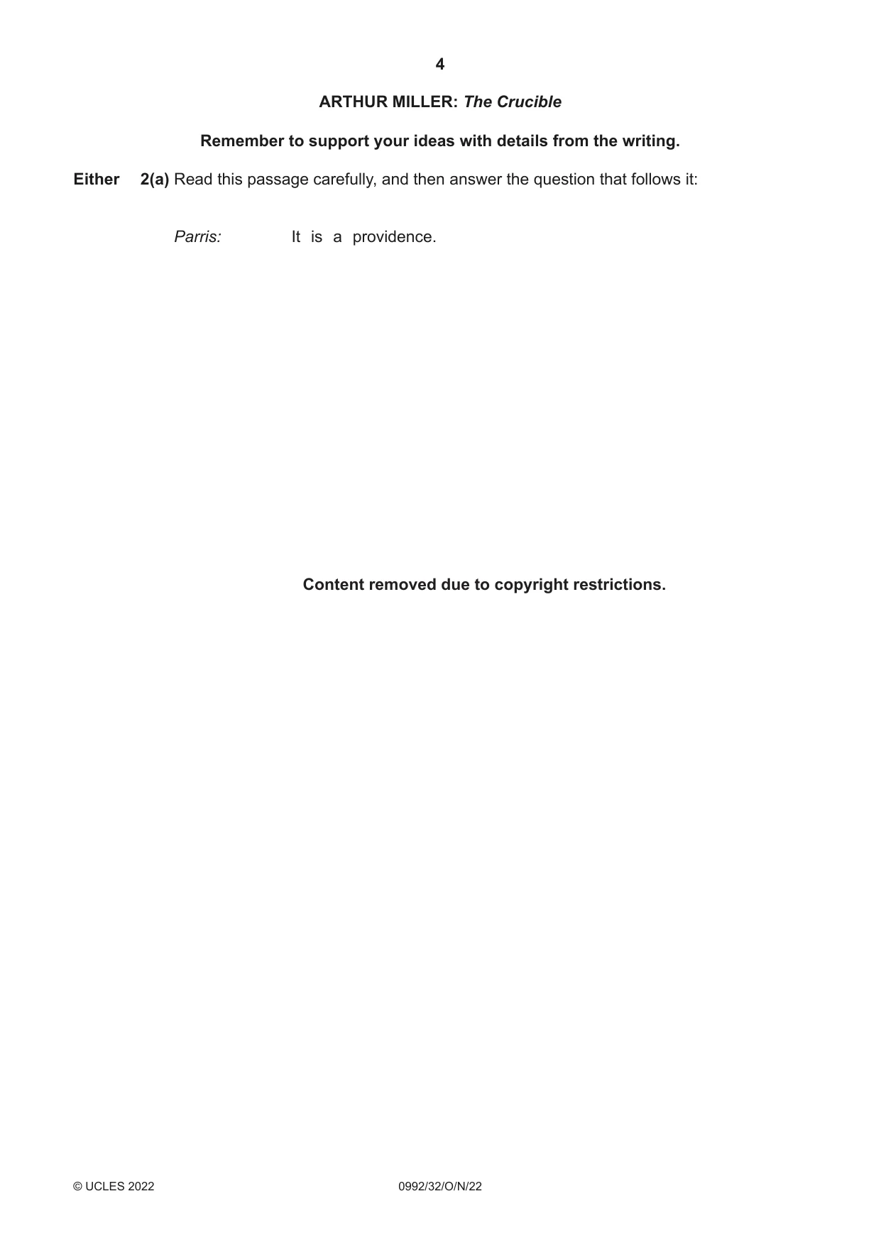 Cambridge IGCSE English - Literature in English (9-1) 0992 2022 Oct/Nov Paper 3 · Variant 2 question paper, page 4 of 12