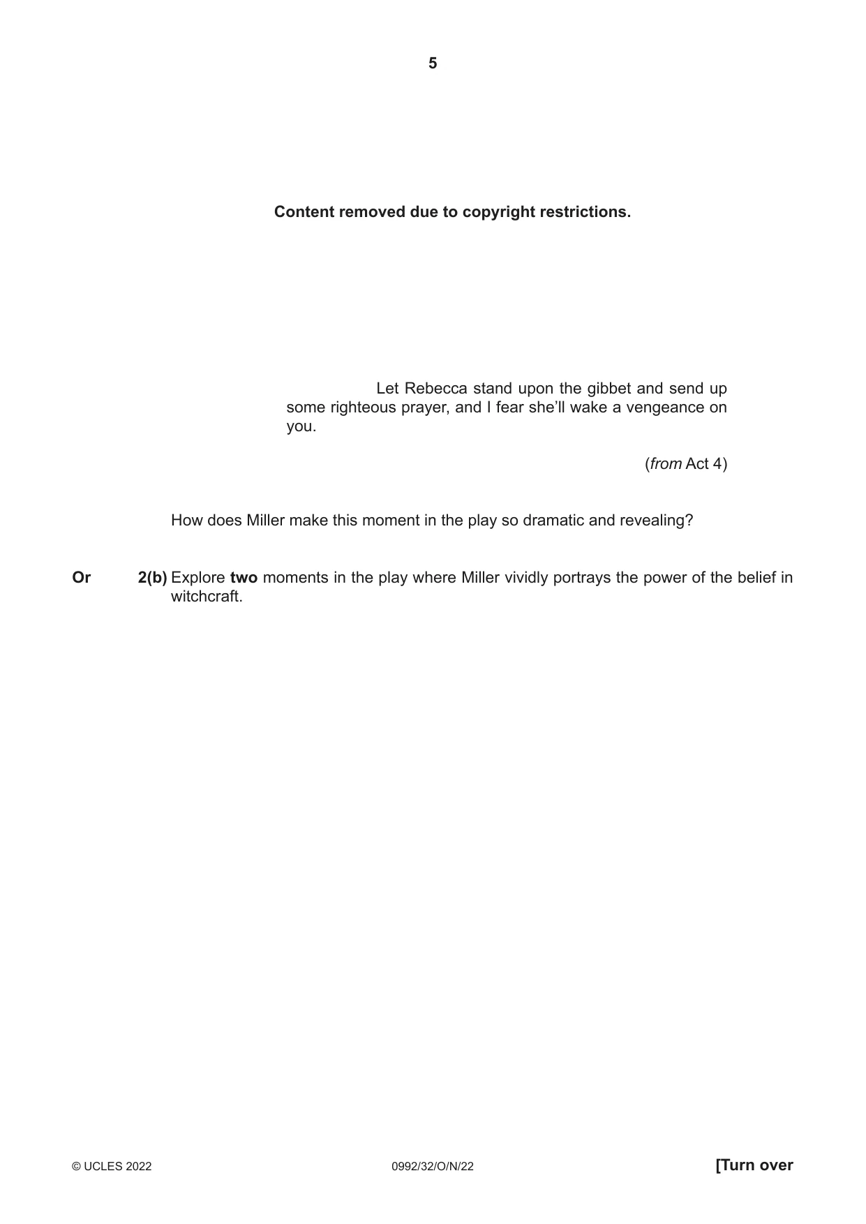 Cambridge IGCSE English - Literature in English (9-1) 0992 2022 Oct/Nov Paper 3 · Variant 2 question paper, page 5 of 12