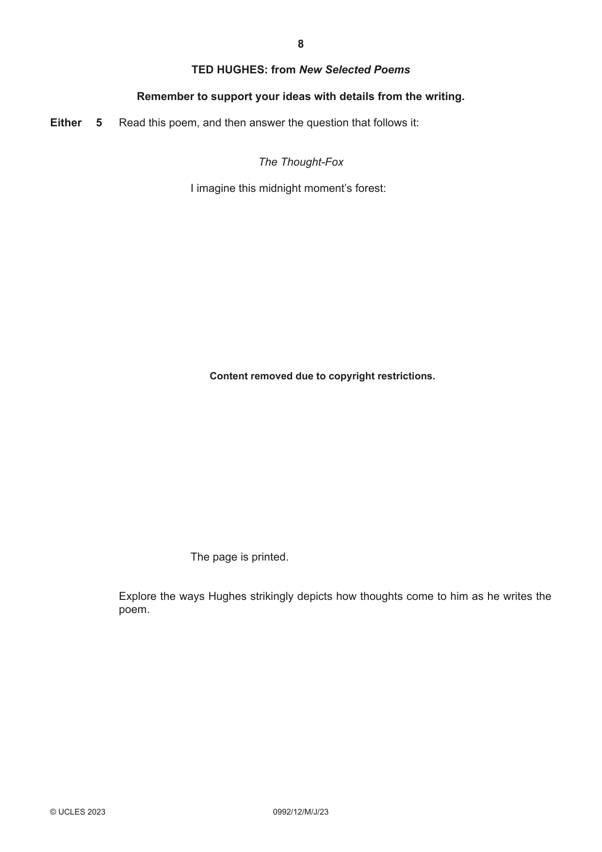 Cambridge IGCSE English - Literature in English (9-1) 0992 2023 May/June Paper 1 · Variant 2 question paper, page 8 of 28