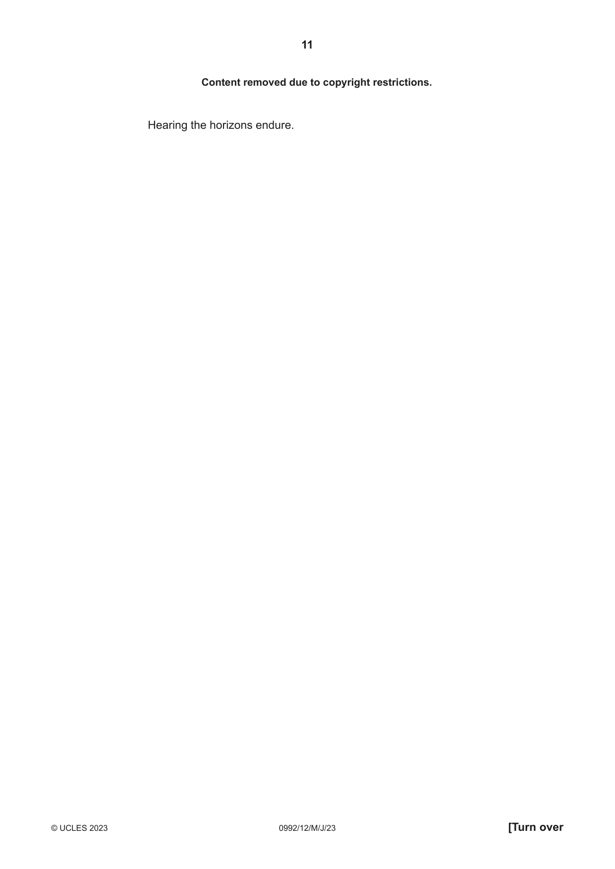 Cambridge IGCSE English - Literature in English (9-1) 0992 2023 May/June Paper 1 · Variant 2 question paper, page 11 of 28