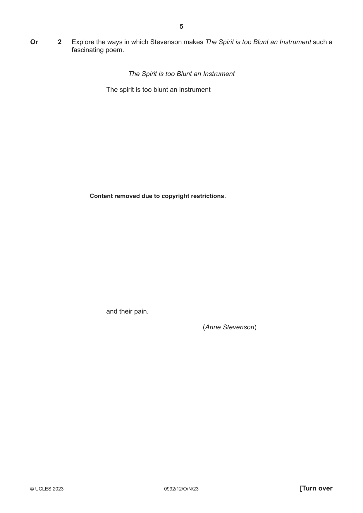 Cambridge IGCSE English - Literature in English (9-1) 0992 2023 Oct/Nov Paper 1 · Variant 2 question paper, page 5 of 28