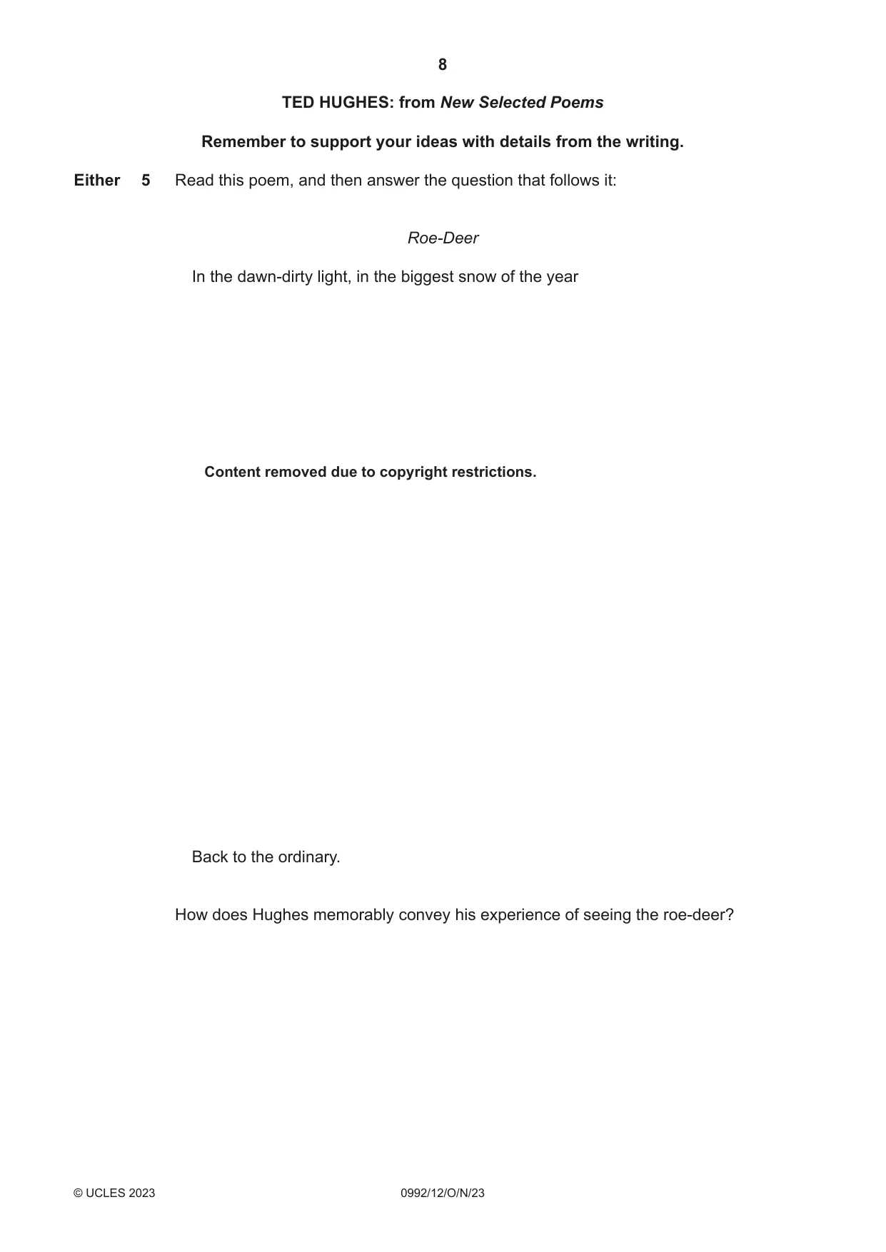 Cambridge IGCSE English - Literature in English (9-1) 0992 2023 Oct/Nov Paper 1 · Variant 2 question paper, page 8 of 28