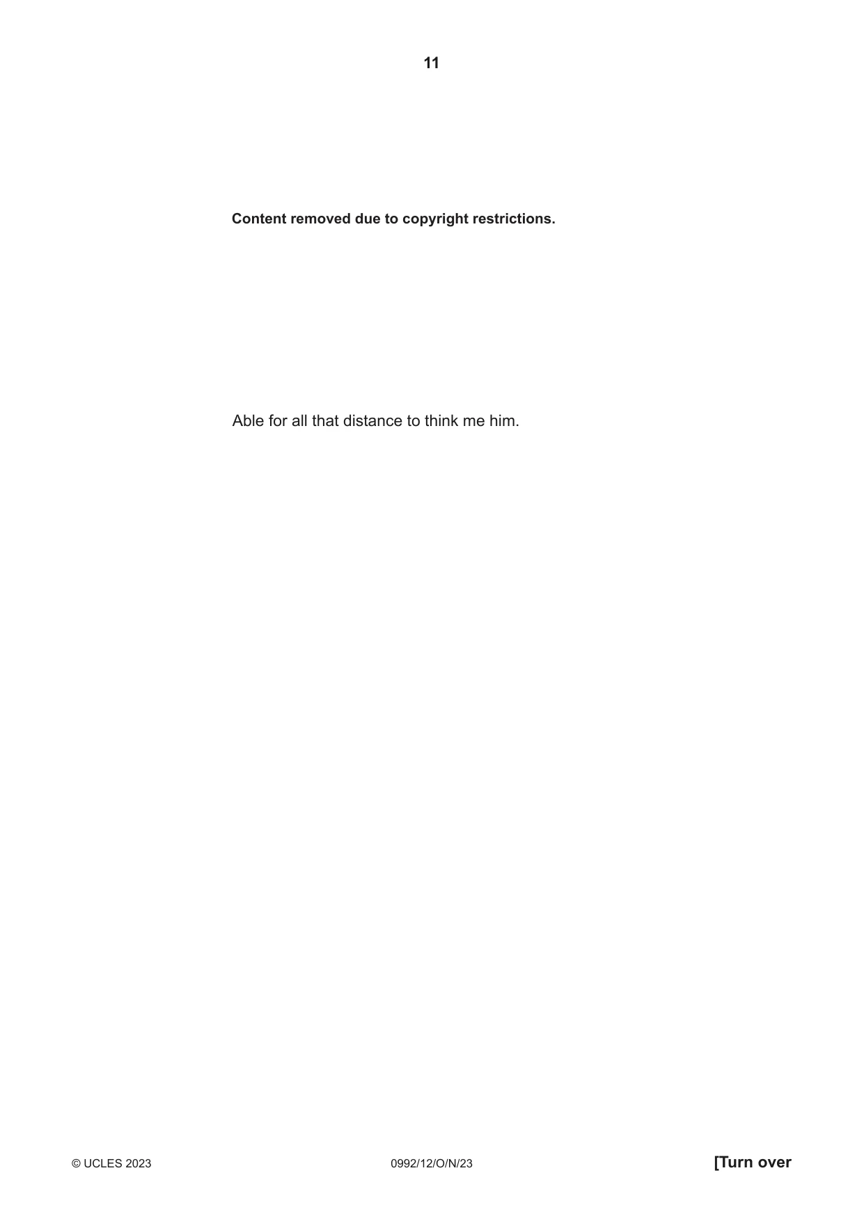 Cambridge IGCSE English - Literature in English (9-1) 0992 2023 Oct/Nov Paper 1 · Variant 2 question paper, page 11 of 28