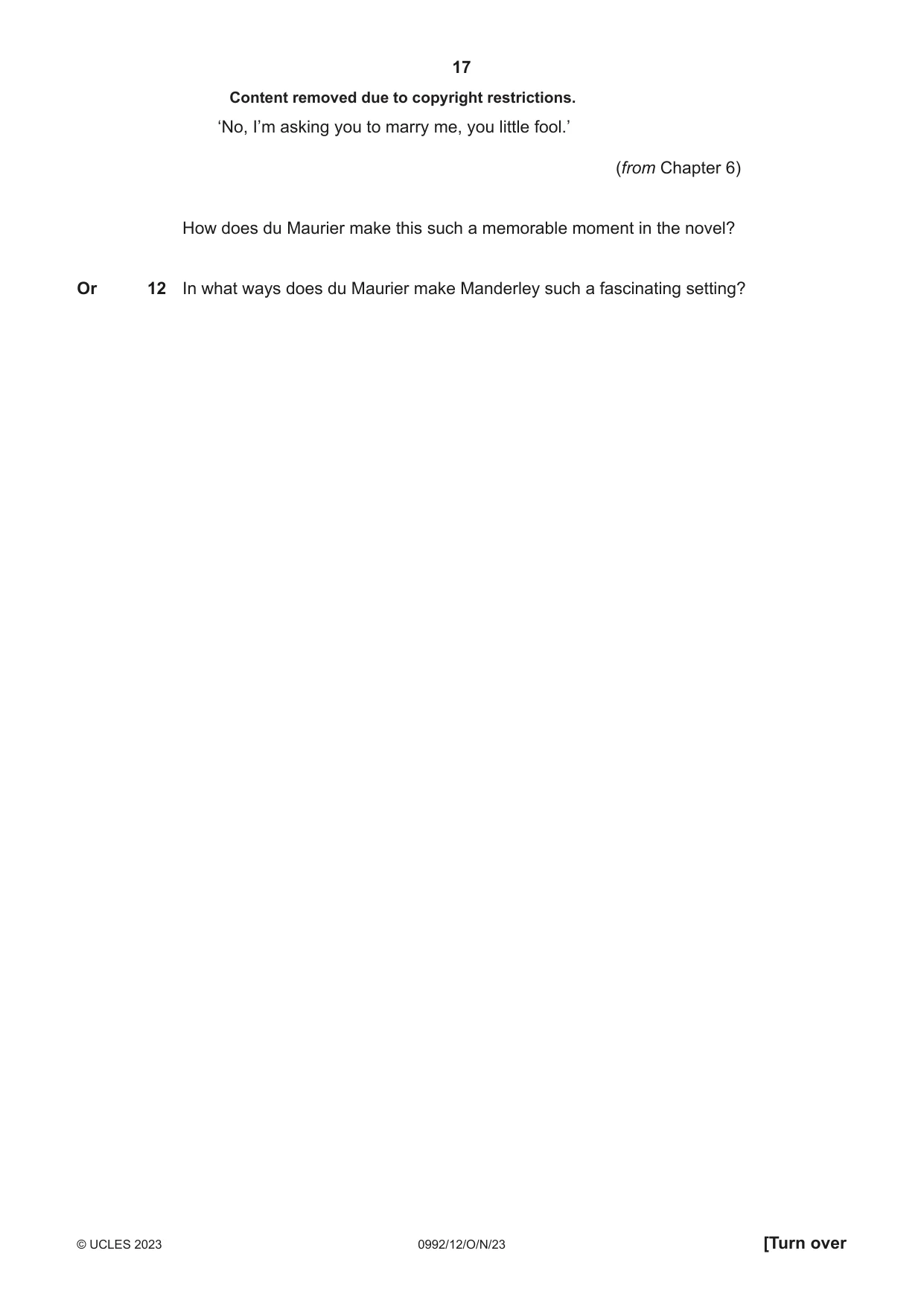 Cambridge IGCSE English - Literature in English (9-1) 0992 2023 Oct/Nov Paper 1 · Variant 2 question paper, page 17 of 28