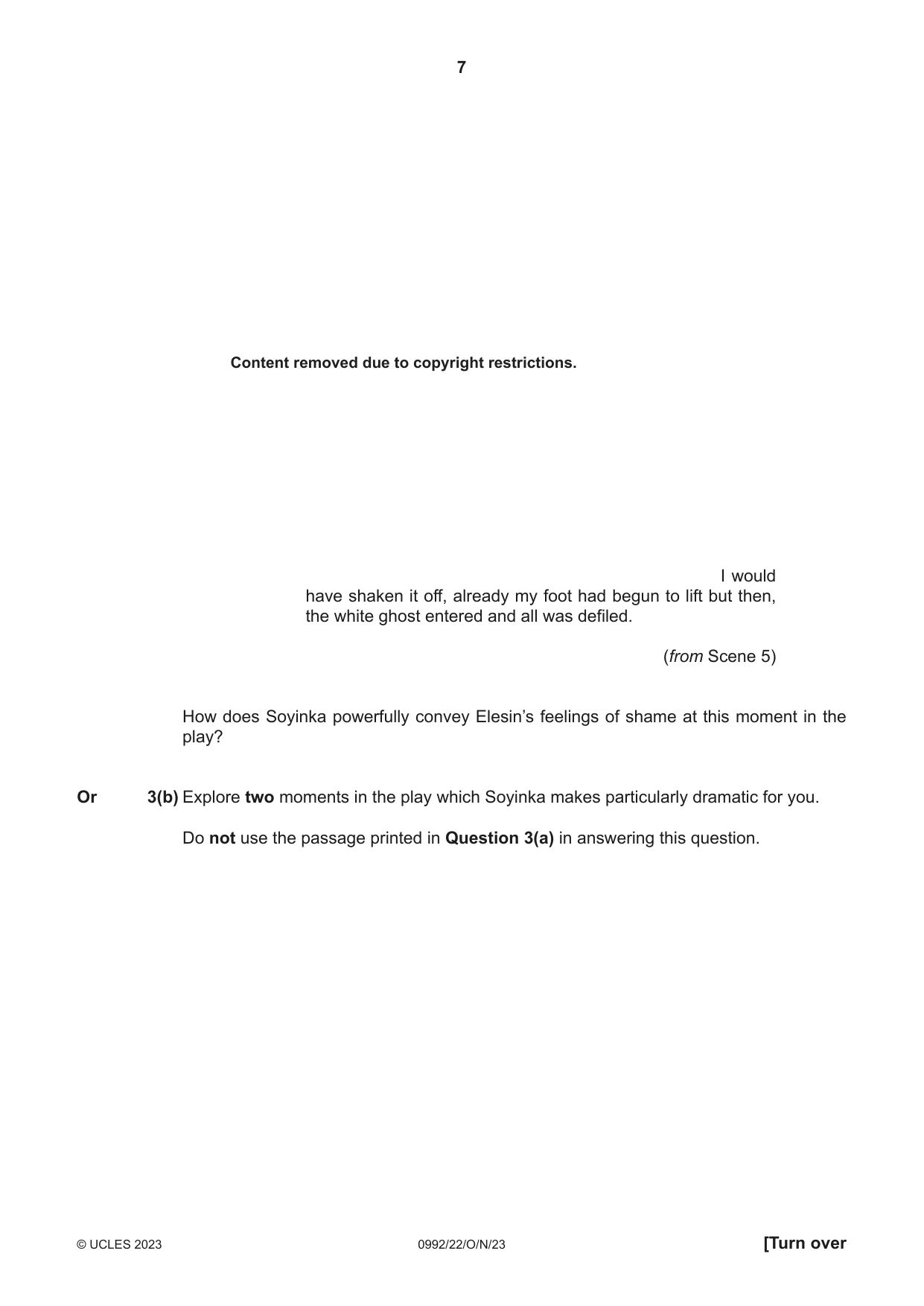 Cambridge IGCSE English - Literature in English (9-1) 0992 2023 Oct/Nov Paper 2 · Variant 2 question paper, page 7 of 12