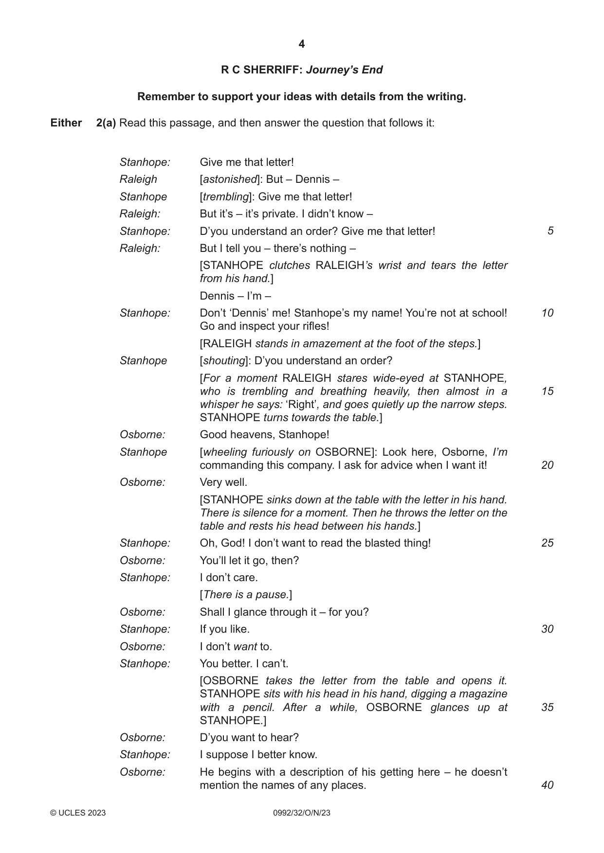 Cambridge IGCSE English - Literature in English (9-1) 0992 2023 Oct/Nov Paper 3 · Variant 2 question paper, page 4 of 12