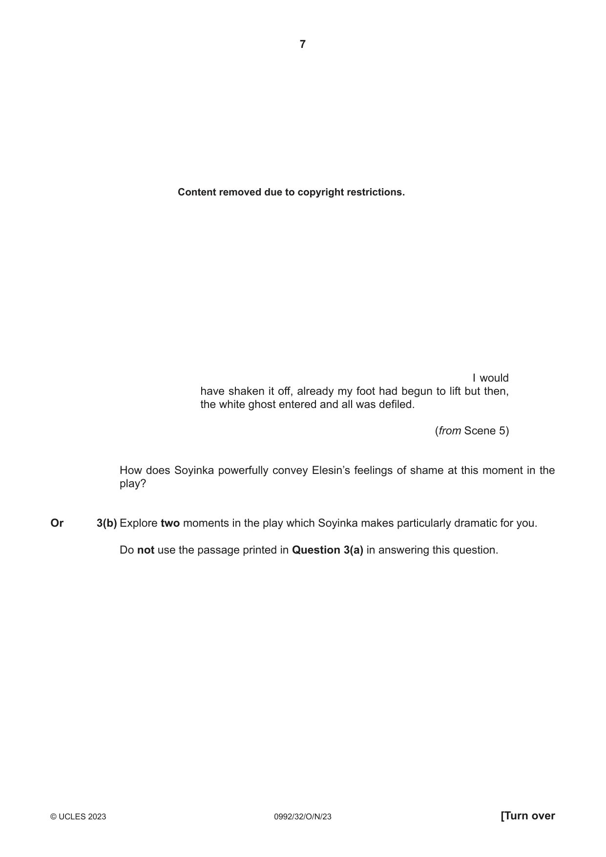 Cambridge IGCSE English - Literature in English (9-1) 0992 2023 Oct/Nov Paper 3 · Variant 2 question paper, page 7 of 12