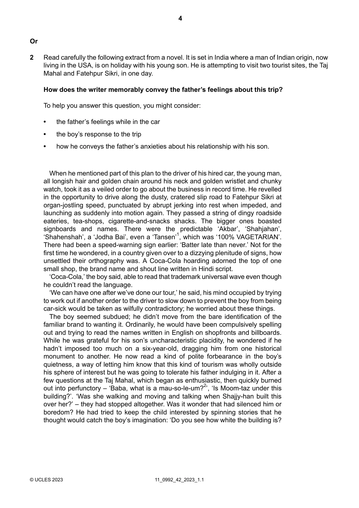Cambridge IGCSE English - Literature in English (9-1) 0992 2023 Oct/Nov Paper 4 · Variant 2 question paper, page 4 of 8