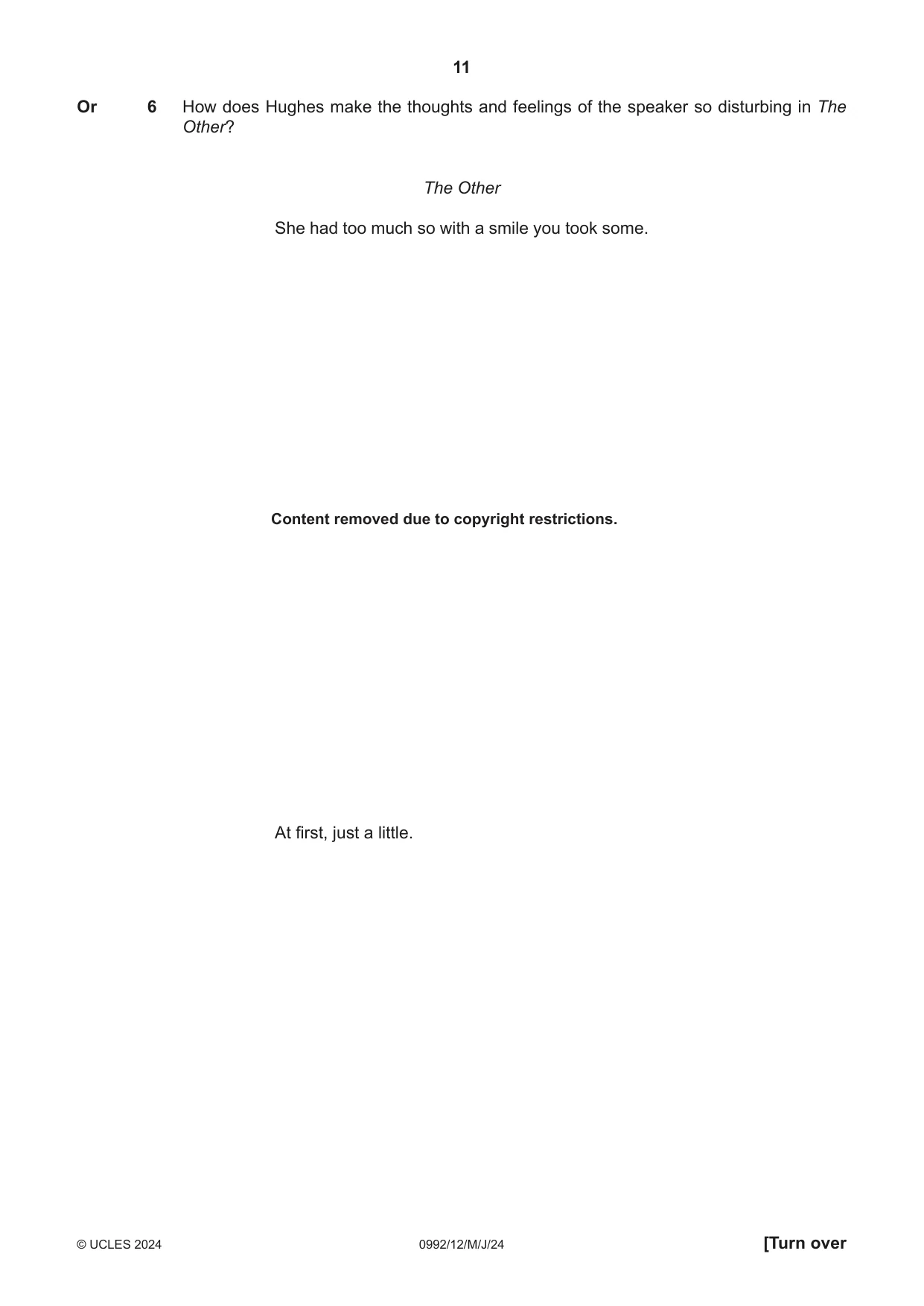 Cambridge IGCSE English - Literature in English (9-1) 0992 2024 May/June Paper 1 · Variant 2 question paper, page 11 of 28