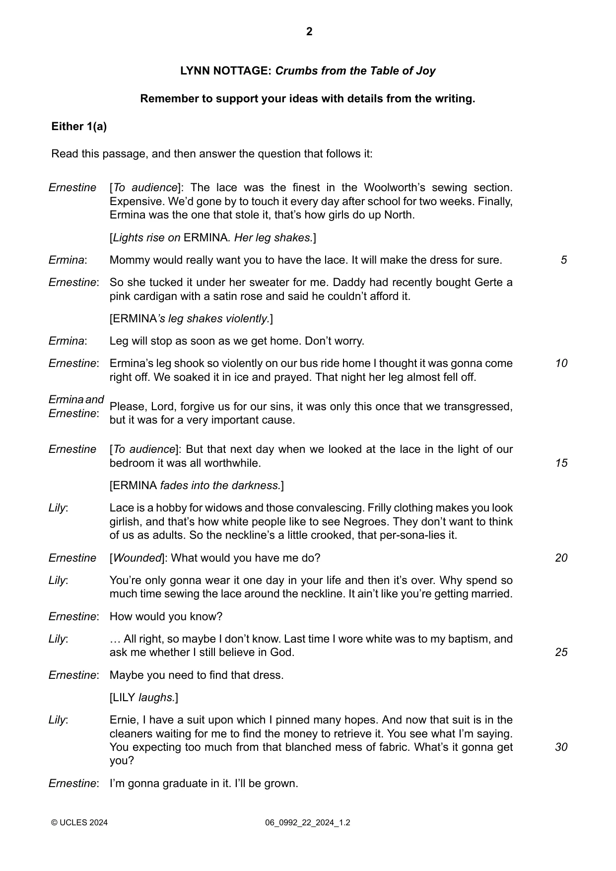 Cambridge IGCSE English - Literature in English (9-1) 0992 2024 May/June Paper 2 · Variant 2 question paper, page 2 of 16