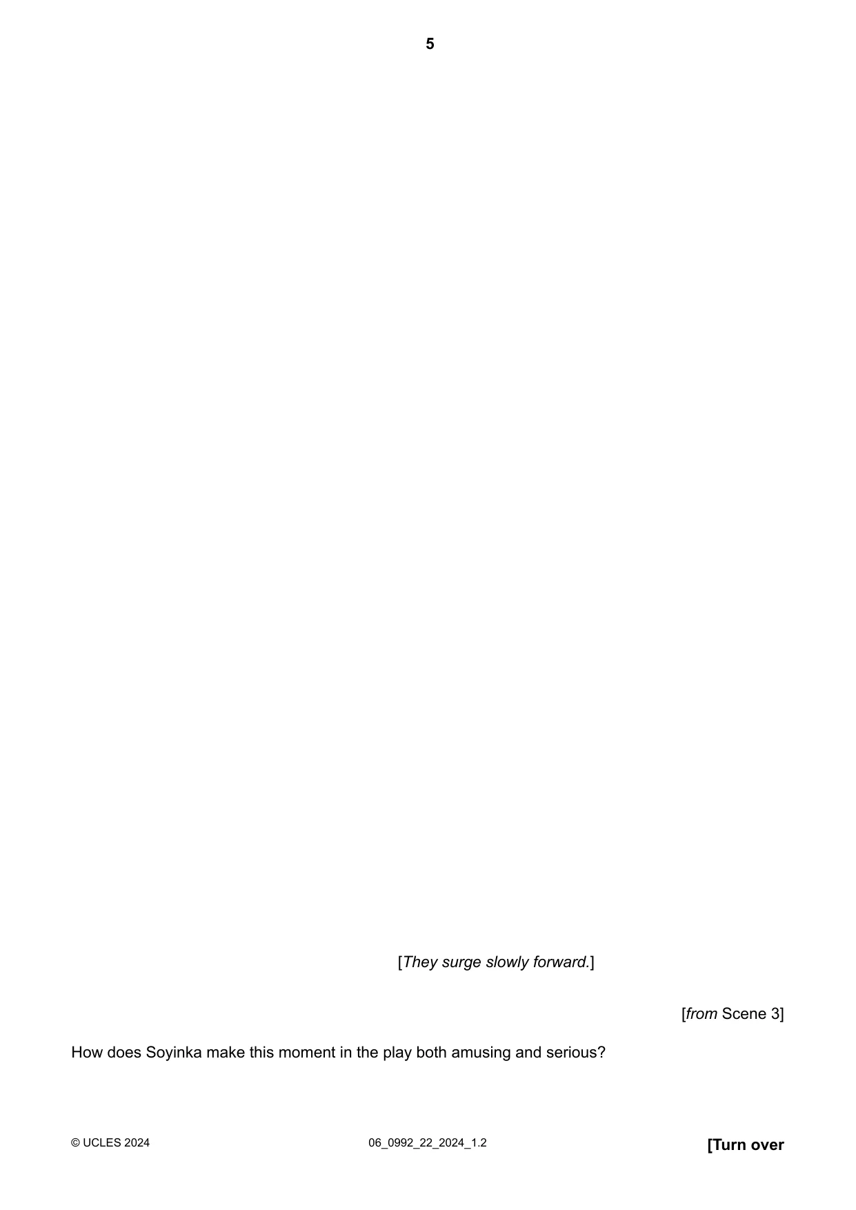 Cambridge IGCSE English - Literature in English (9-1) 0992 2024 May/June Paper 2 · Variant 2 question paper, page 5 of 16