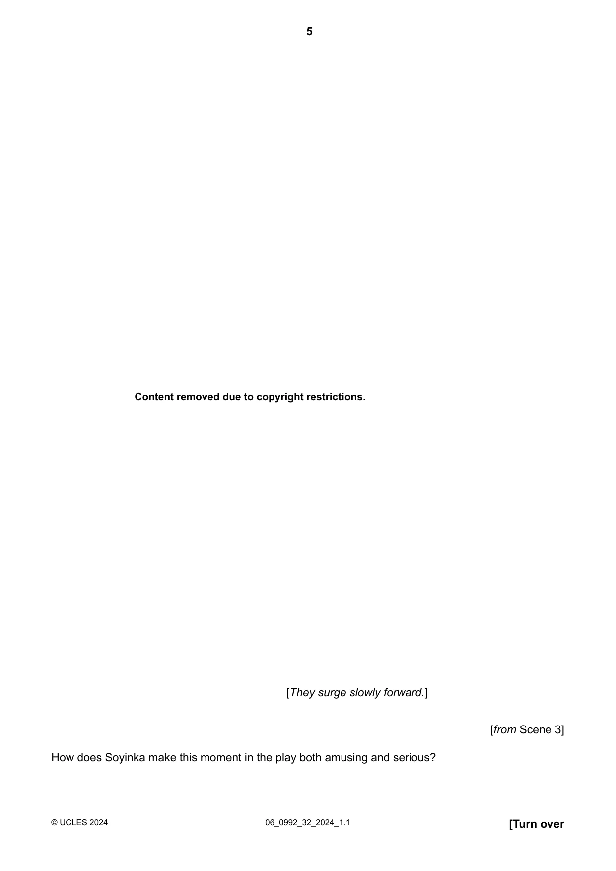 Cambridge IGCSE English - Literature in English (9-1) 0992 2024 May/June Paper 3 · Variant 2 question paper, page 5 of 16