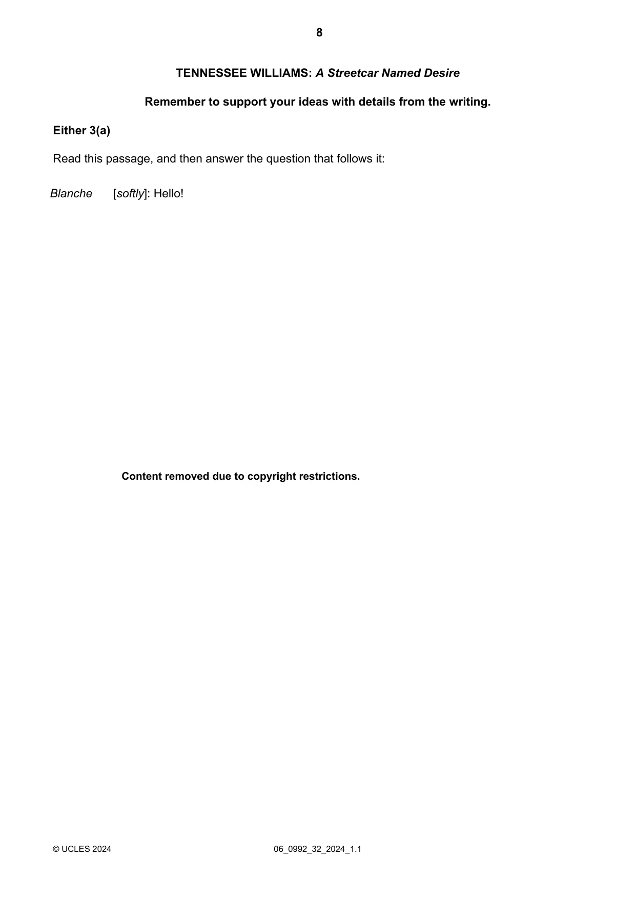 Cambridge IGCSE English - Literature in English (9-1) 0992 2024 May/June Paper 3 · Variant 2 question paper, page 8 of 16