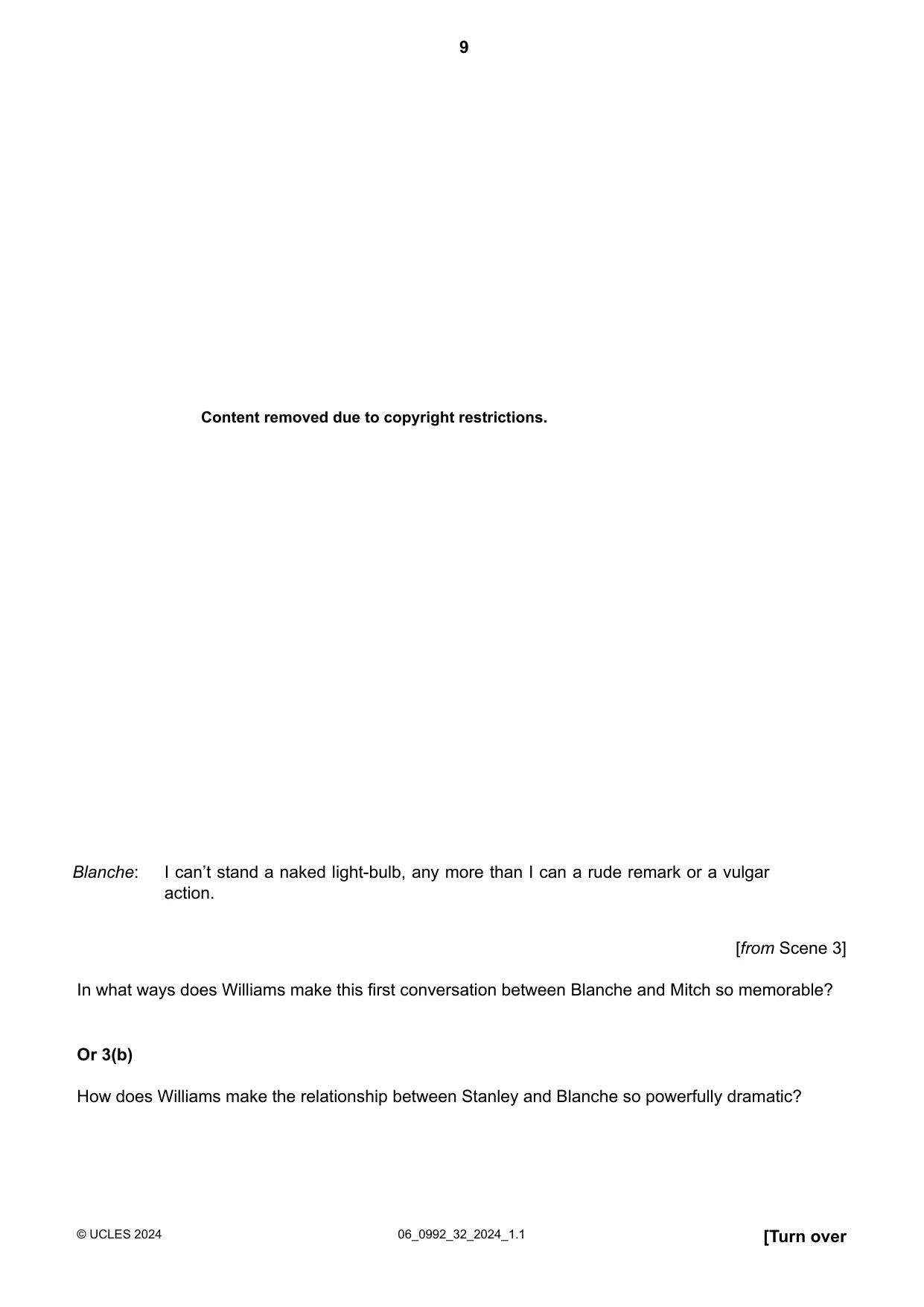 Cambridge IGCSE English - Literature in English (9-1) 0992 2024 May/June Paper 3 · Variant 2 question paper, page 9 of 16