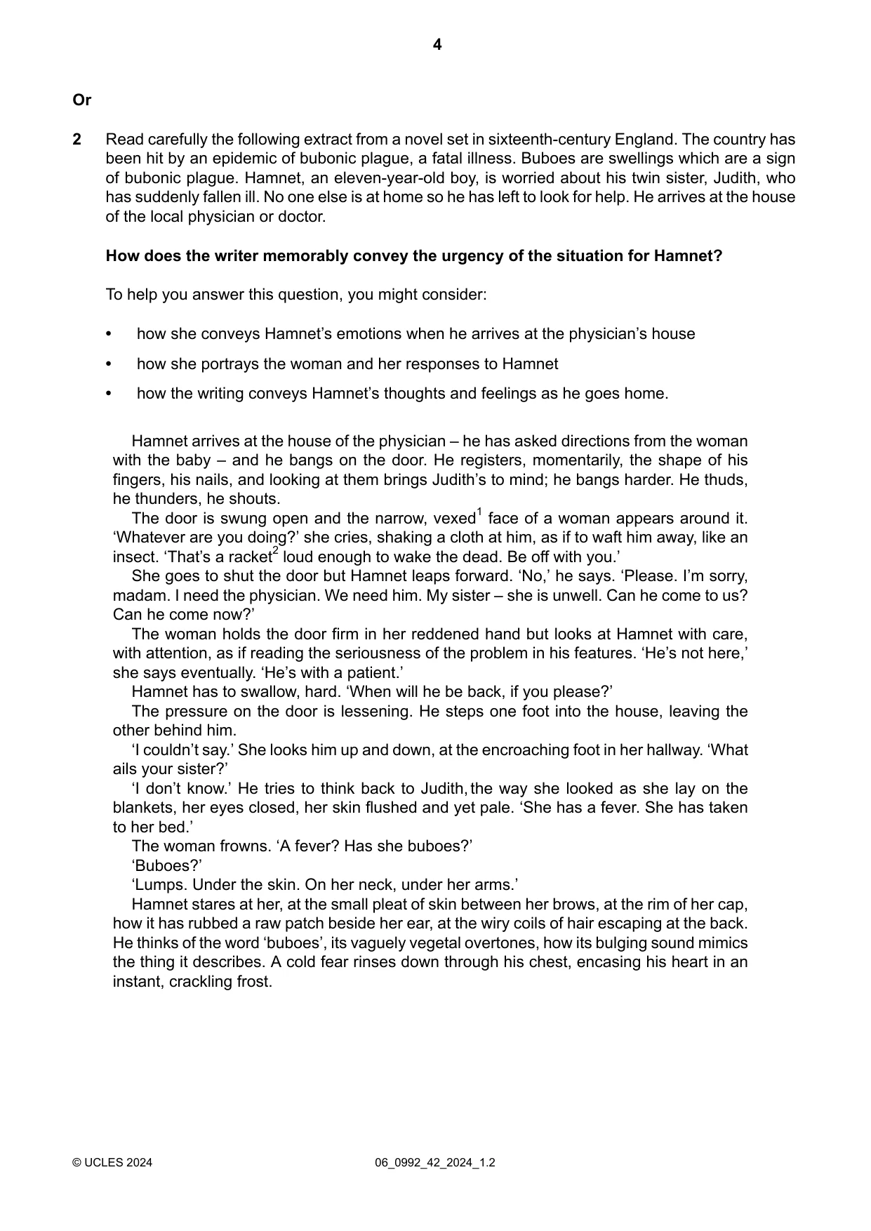 Cambridge IGCSE English - Literature in English (9-1) 0992 2024 May/June Paper 4 · Variant 2 question paper, page 4 of 8