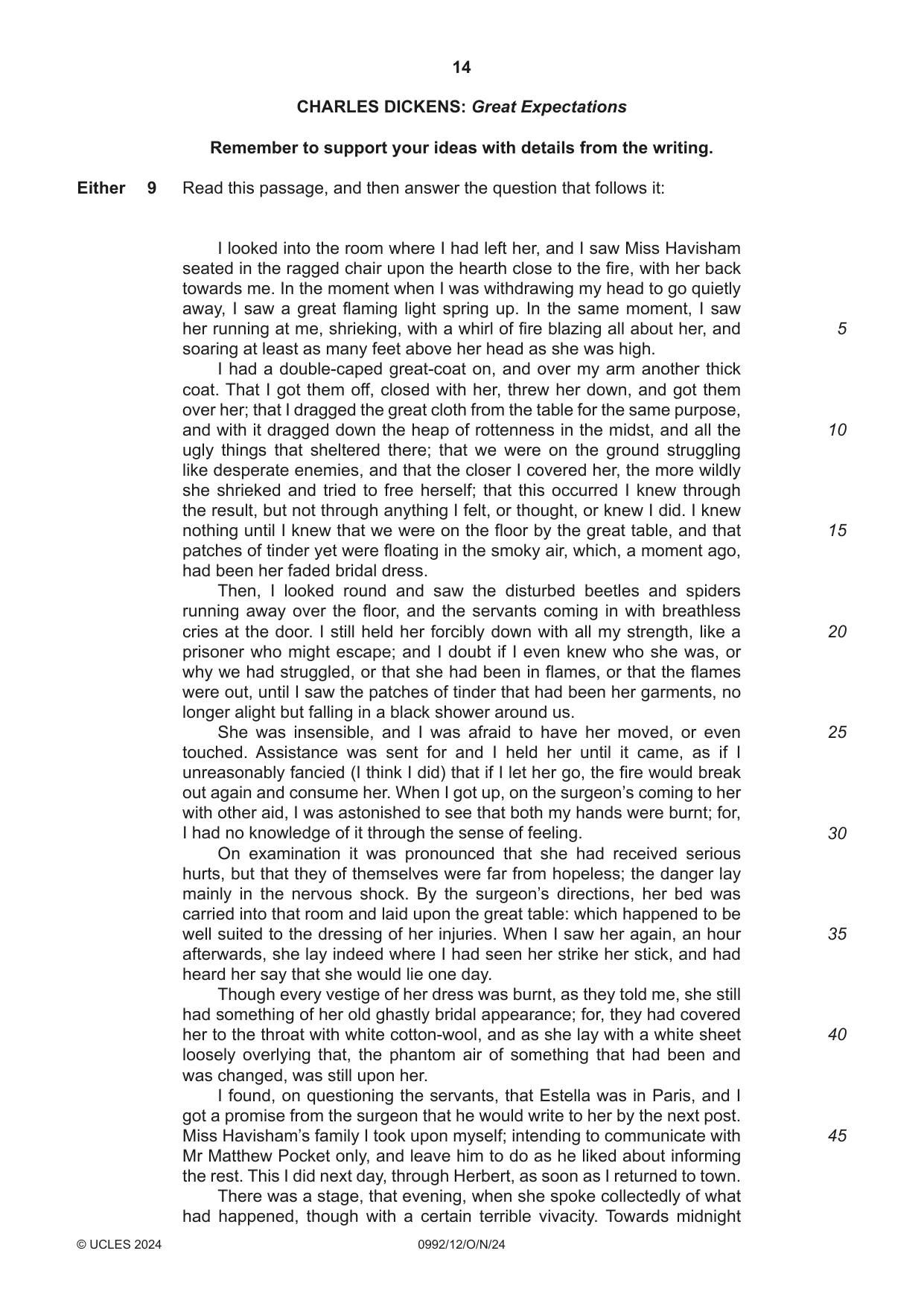 Cambridge IGCSE English - Literature in English (9-1) 0992 2024 Oct/Nov Paper 1 · Variant 2 question paper, page 14 of 28