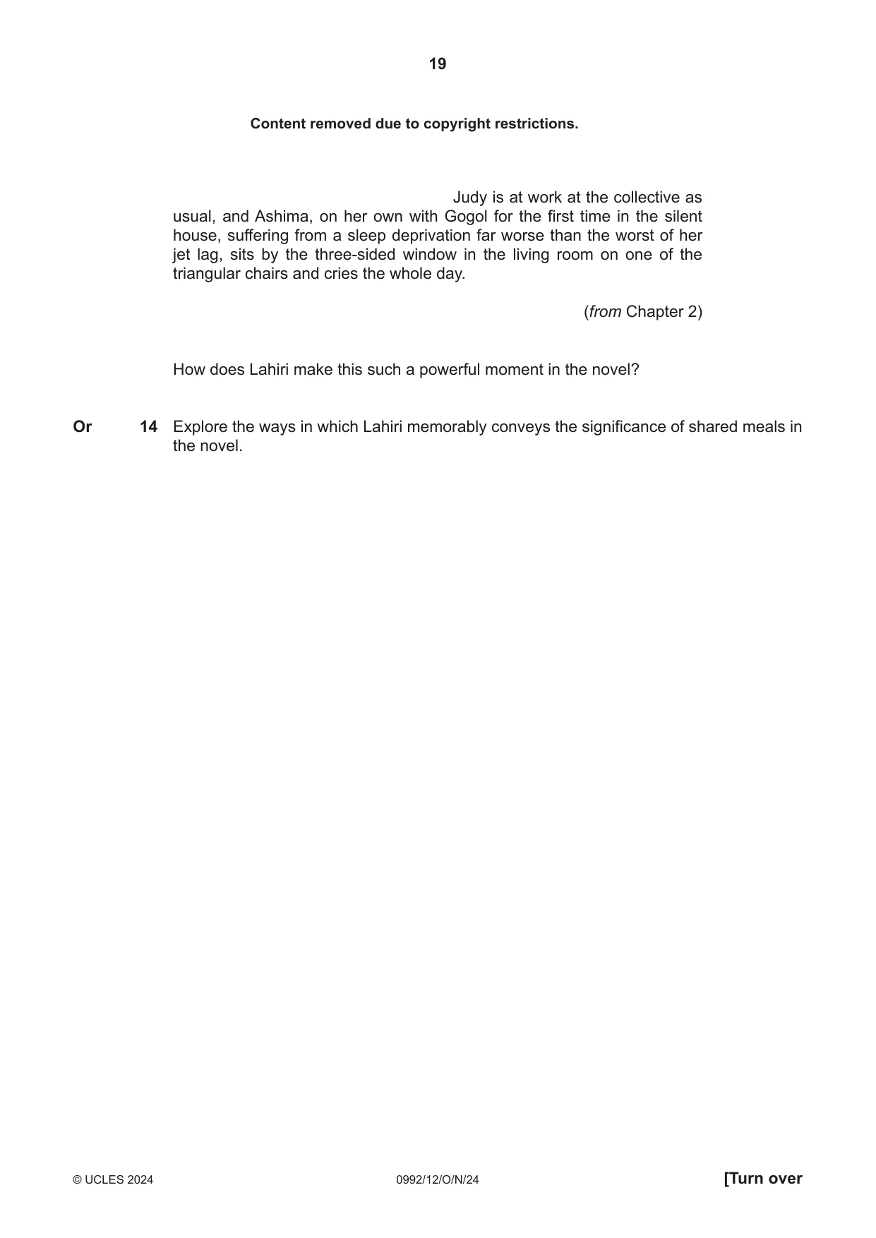 Cambridge IGCSE English - Literature in English (9-1) 0992 2024 Oct/Nov Paper 1 · Variant 2 question paper, page 19 of 28