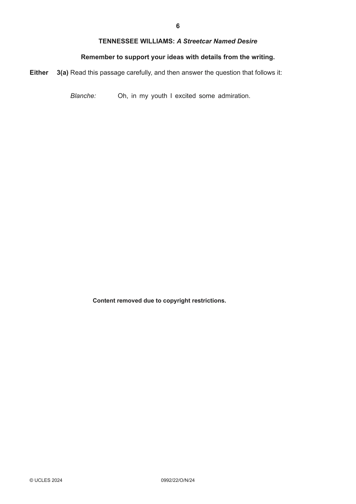 Cambridge IGCSE English - Literature in English (9-1) 0992 2024 Oct/Nov Paper 2 · Variant 2 question paper, page 6 of 12