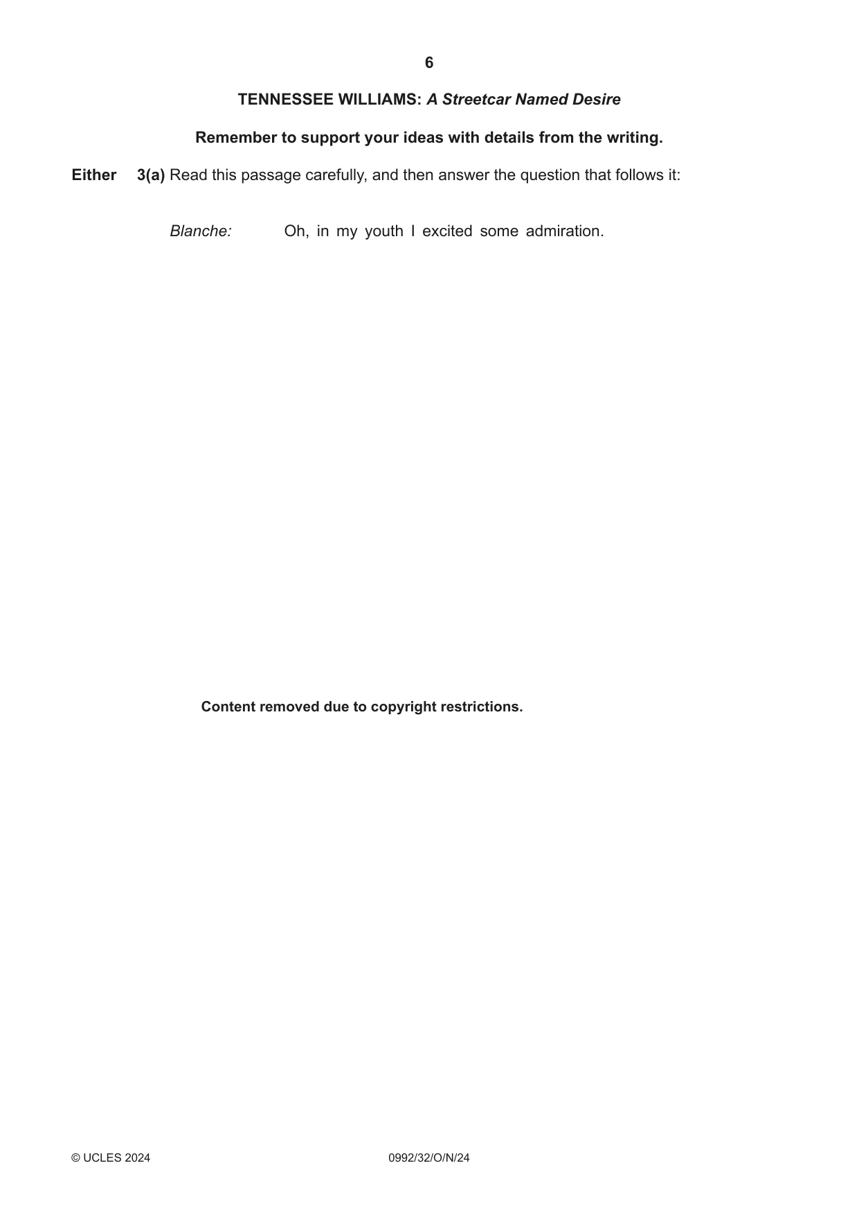 Cambridge IGCSE English - Literature in English (9-1) 0992 2024 Oct/Nov Paper 3 · Variant 2 question paper, page 6 of 12