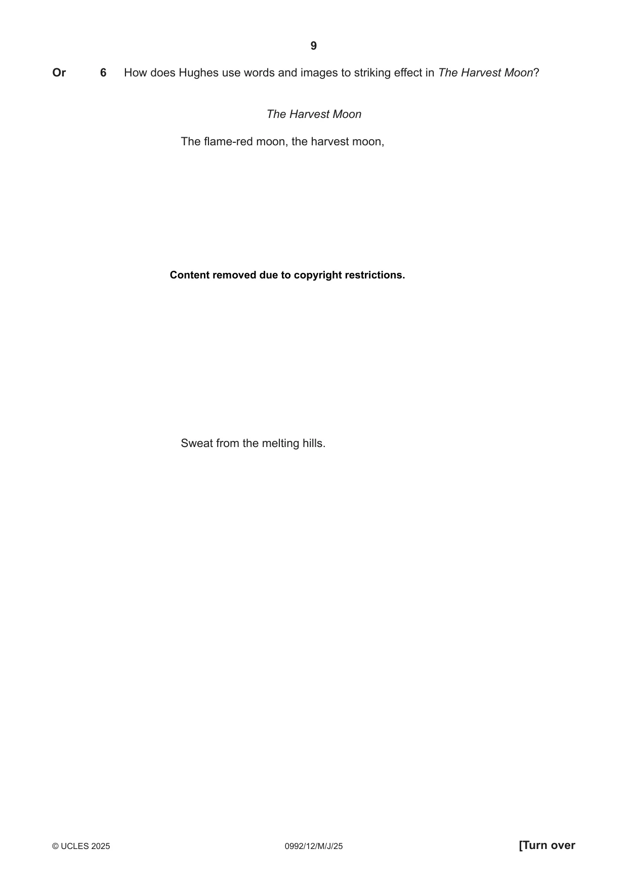 Cambridge IGCSE English - Literature in English (9-1) 0992 2025 May/June Paper 1 · Variant 2 question paper, page 9 of 28