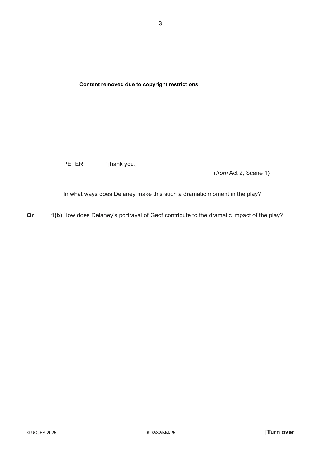 Cambridge IGCSE English - Literature in English (9-1) 0992 2025 May/June Paper 3 · Variant 2 question paper, page 3 of 12