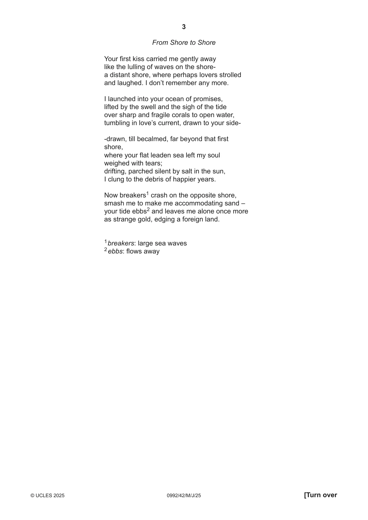 Cambridge IGCSE English - Literature in English (9-1) 0992 2025 May/June Paper 4 · Variant 2 question paper, page 3 of 8