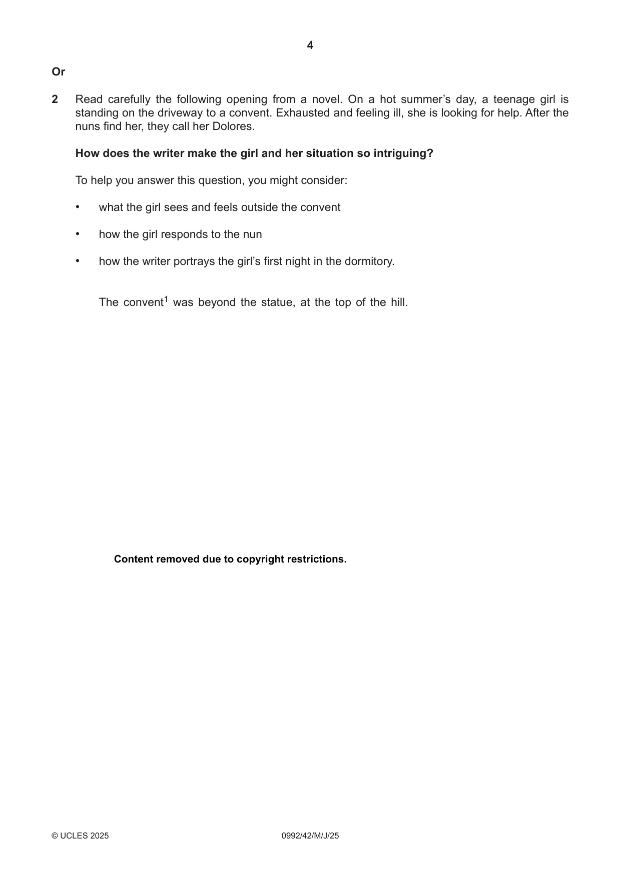 Cambridge IGCSE English - Literature in English (9-1) 0992 2025 May/June Paper 4 · Variant 2 question paper, page 4 of 8