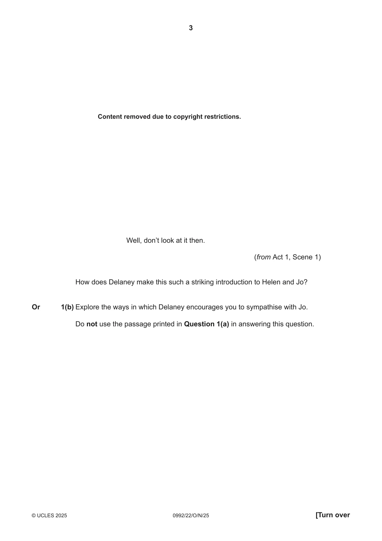 Cambridge IGCSE English - Literature in English (9-1) 0992 2025 Oct/Nov Paper 2 · Variant 2 question paper, page 3 of 12