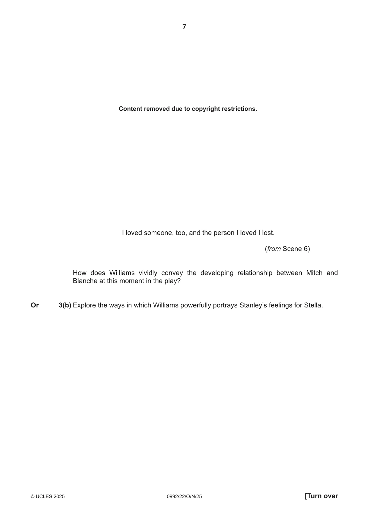 Cambridge IGCSE English - Literature in English (9-1) 0992 2025 Oct/Nov Paper 2 · Variant 2 question paper, page 7 of 12
