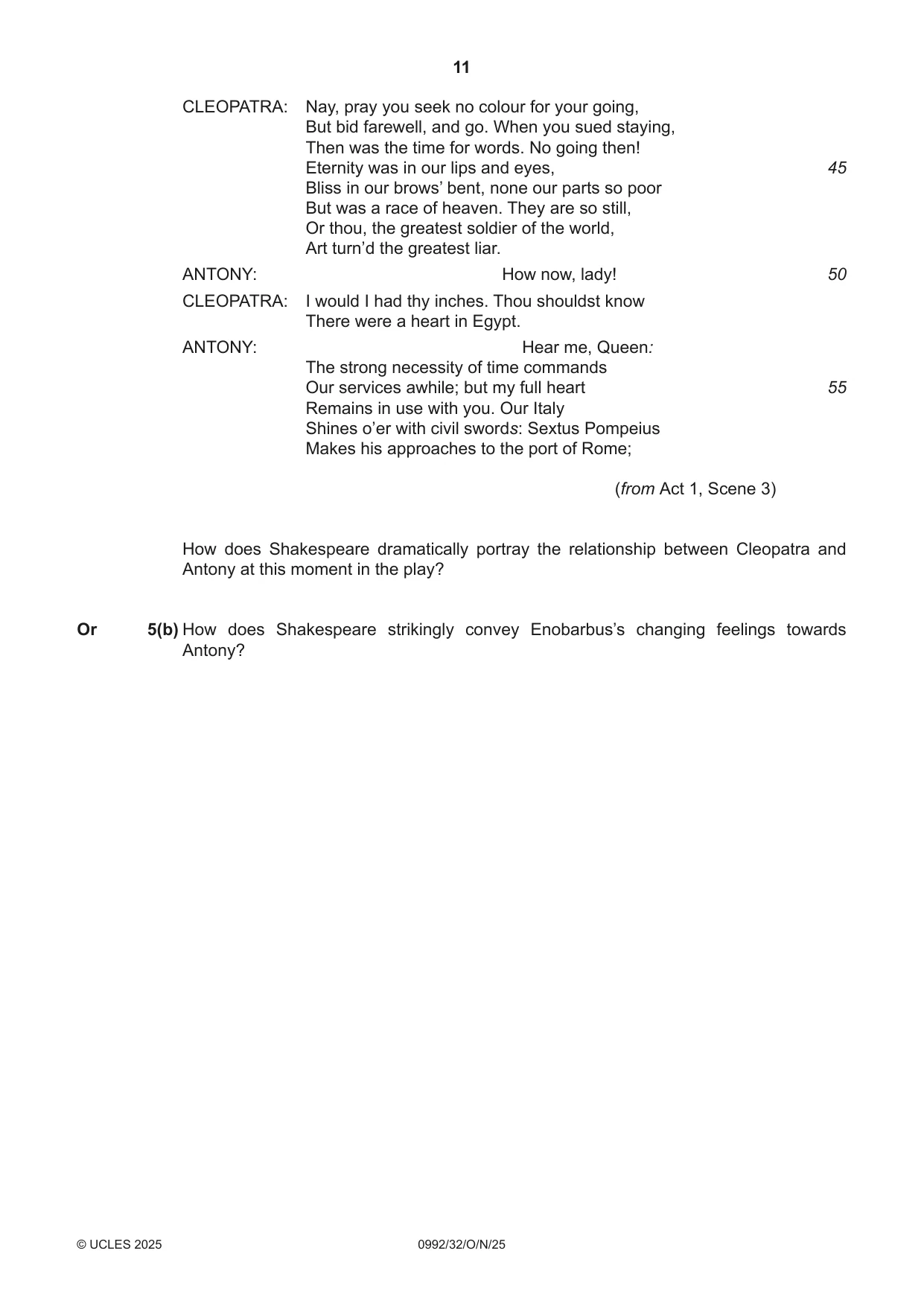 Cambridge IGCSE English - Literature in English (9-1) 0992 2025 Oct/Nov Paper 3 · Variant 2 question paper, page 11 of 12