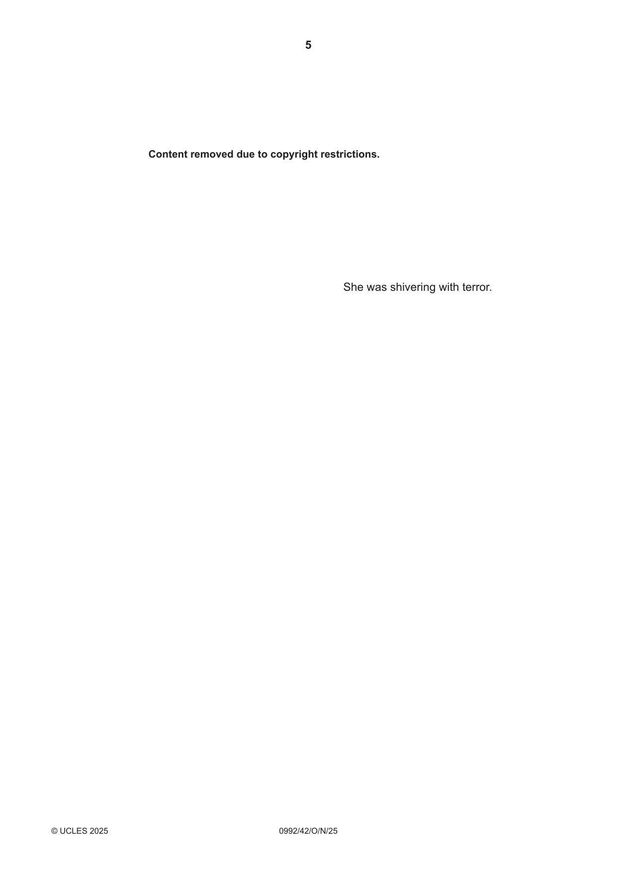 Cambridge IGCSE English - Literature in English (9-1) 0992 2025 Oct/Nov Paper 4 · Variant 2 question paper, page 5 of 8