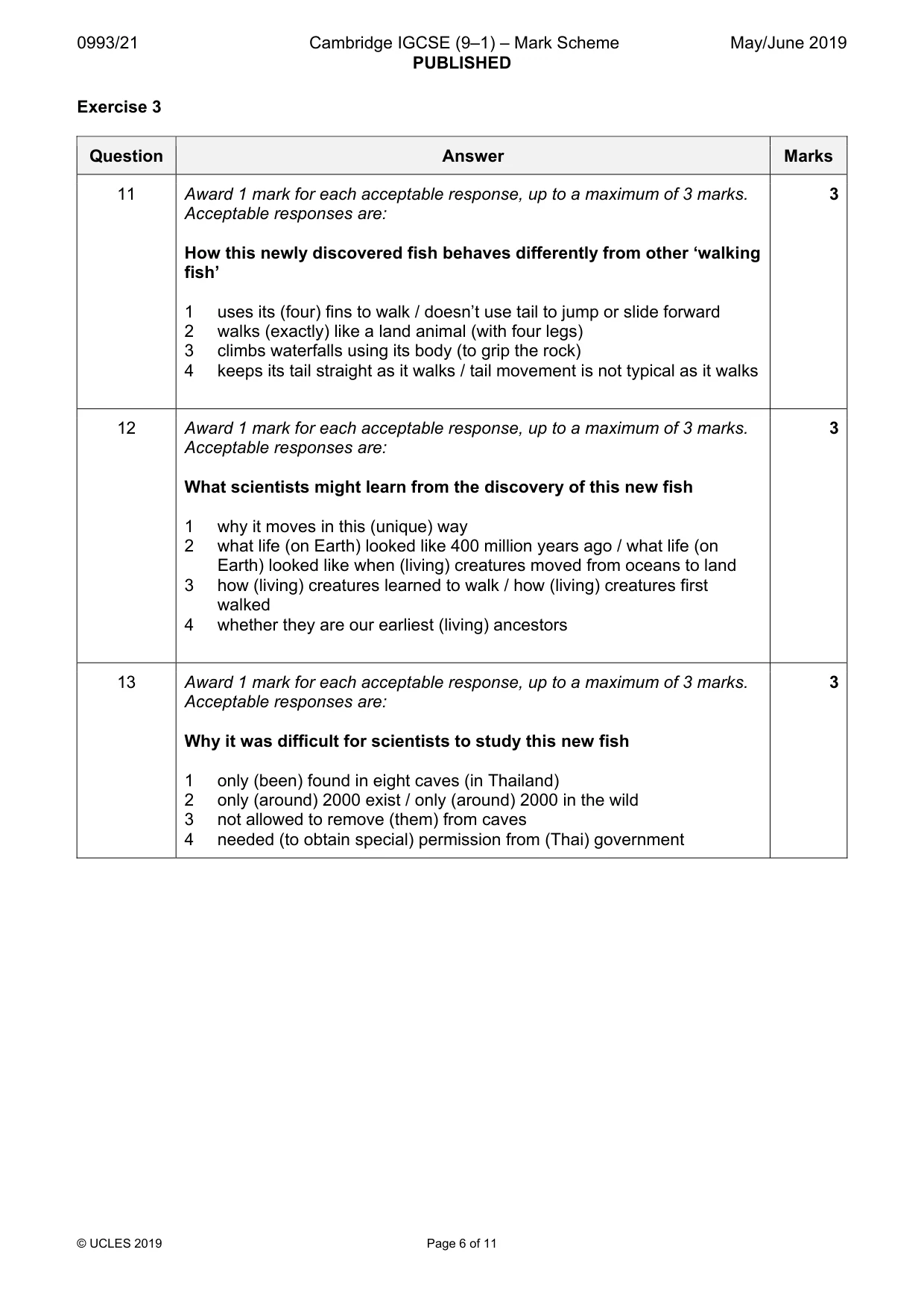 Mark scheme, page 6 of 11