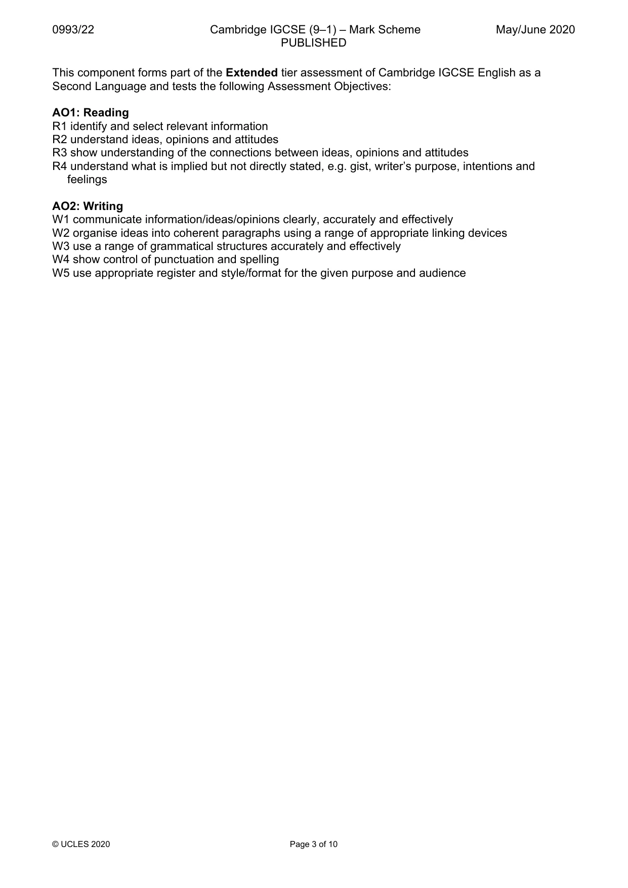 Mark scheme, page 3 of 10