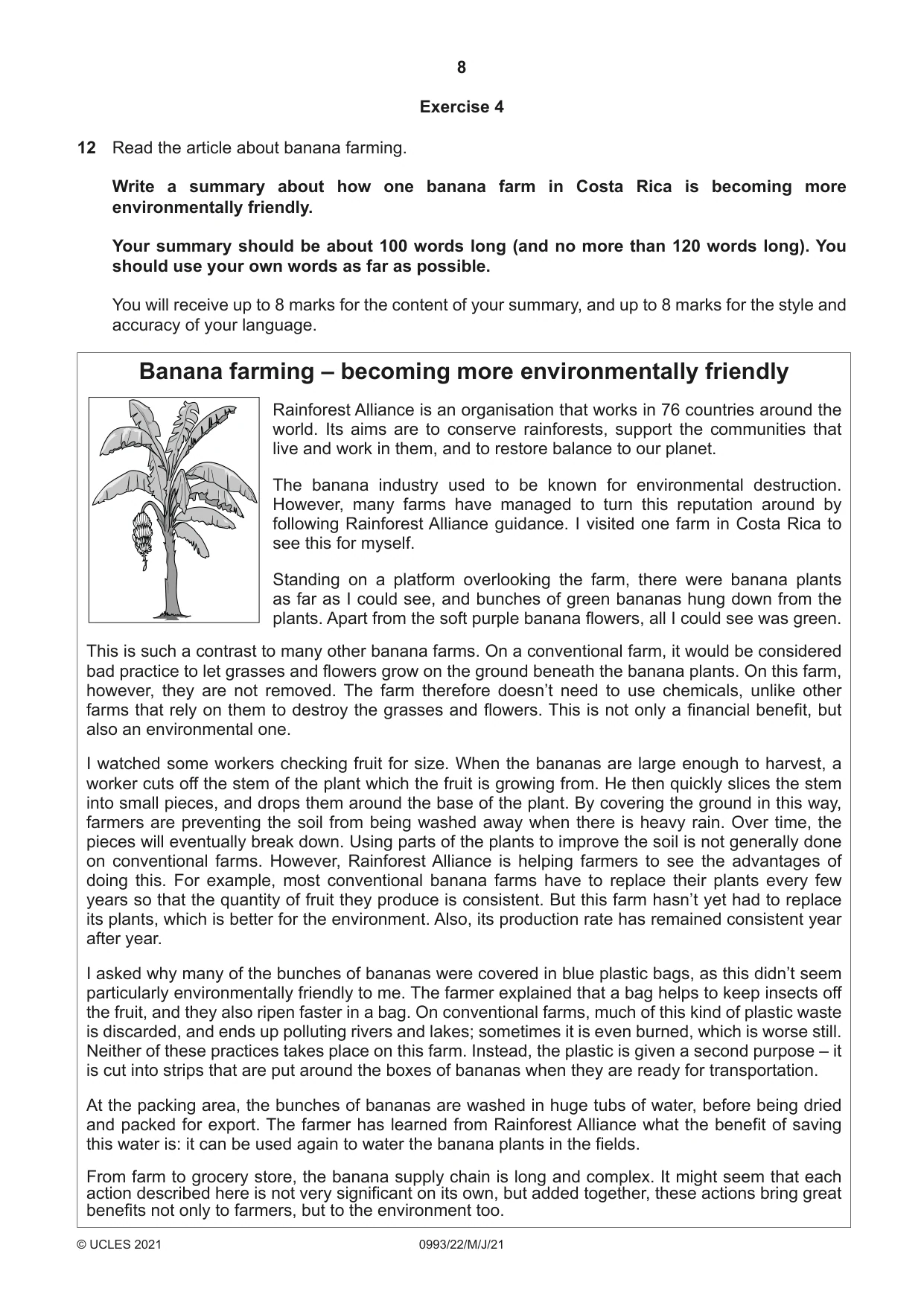 Cambridge IGCSE English Second Language (Speaking Endorsement) (9-1) 0993 2021 May/June Paper 2 · Variant 2 question paper, page 8 of 16
