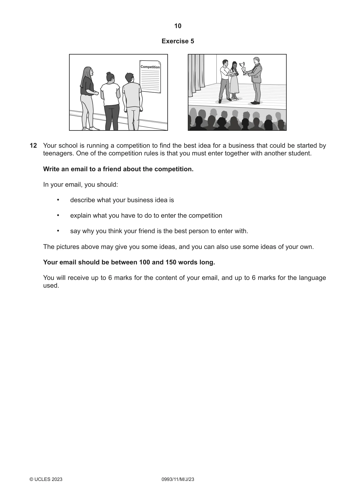 Cambridge IGCSE English Second Language (Speaking Endorsement) (9-1) 0993 2023 May/June Paper 1 · Variant 1 question paper, page 10 of 16