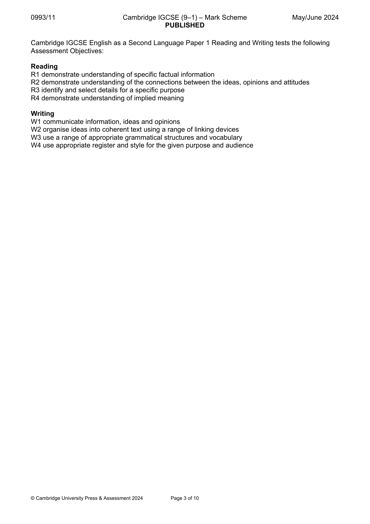 Mark scheme, page 3 of 10