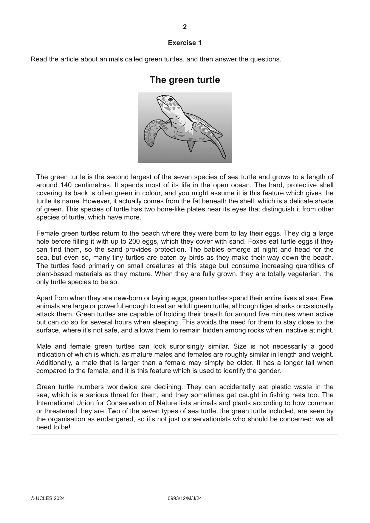 Cambridge IGCSE English Second Language (Speaking Endorsement) (9-1) 0993 2024 May/June Paper 1 · Variant 2 question paper, page 2 of 16