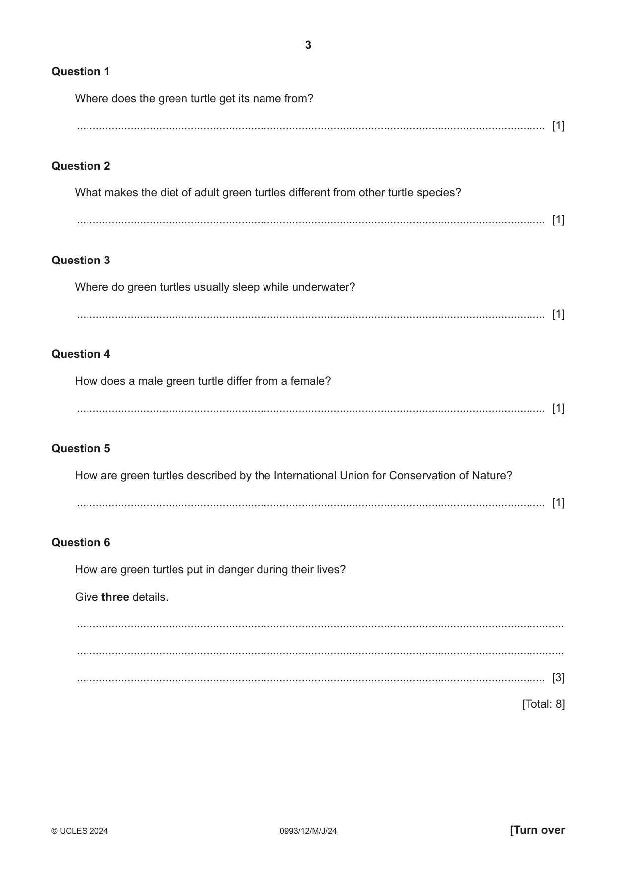 Cambridge IGCSE English Second Language (Speaking Endorsement) (9-1) 0993 2024 May/June Paper 1 · Variant 2 question paper, page 3 of 16