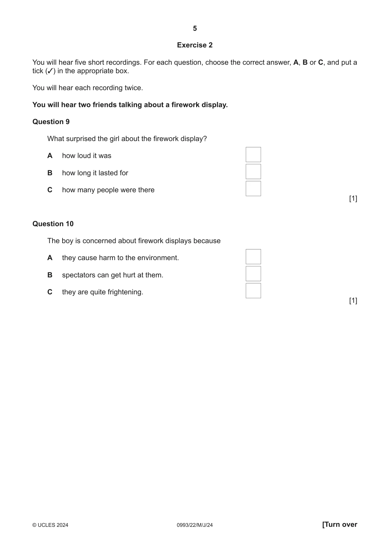 Cambridge IGCSE English Second Language (Speaking Endorsement) (9-1) 0993 2024 May/June Paper 2 · Variant 2 question paper, page 5 of 16