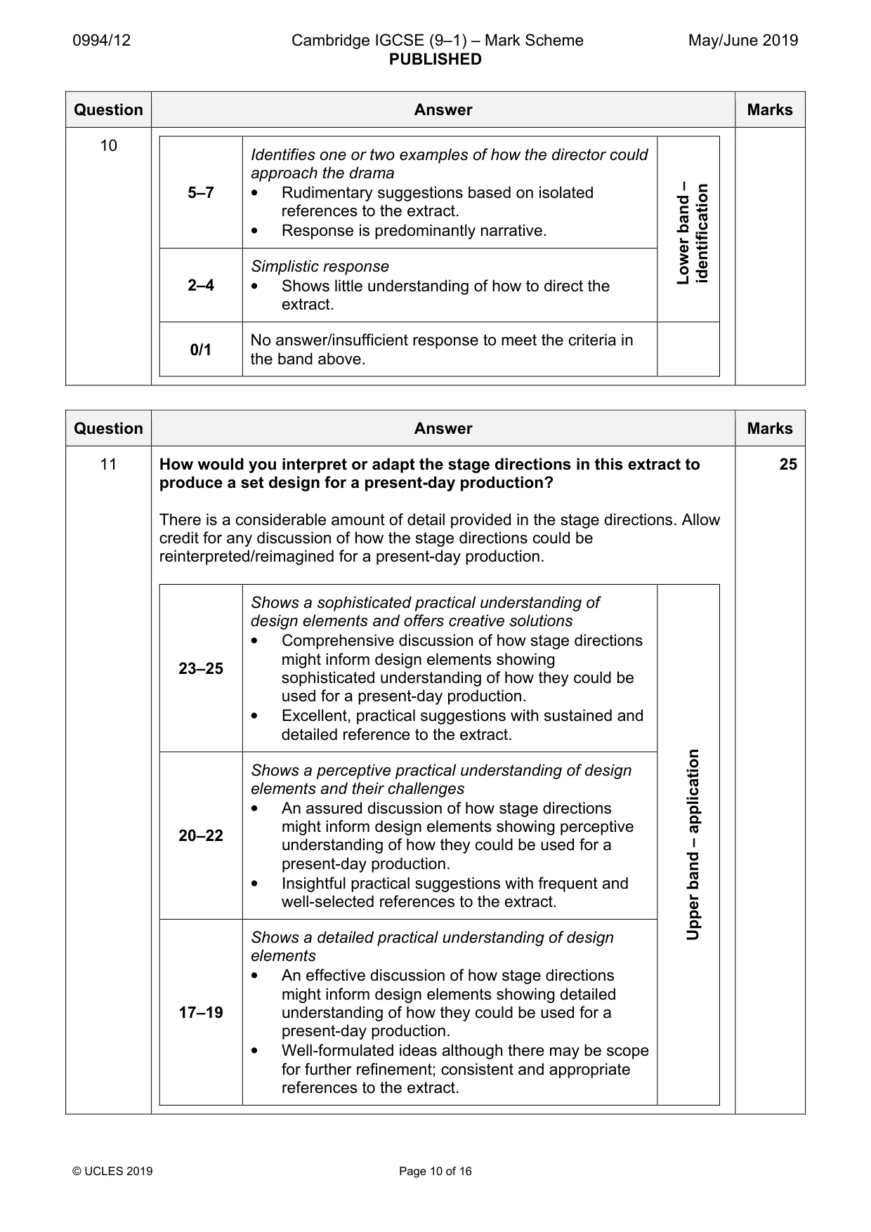 Mark scheme, page 10 of 16
