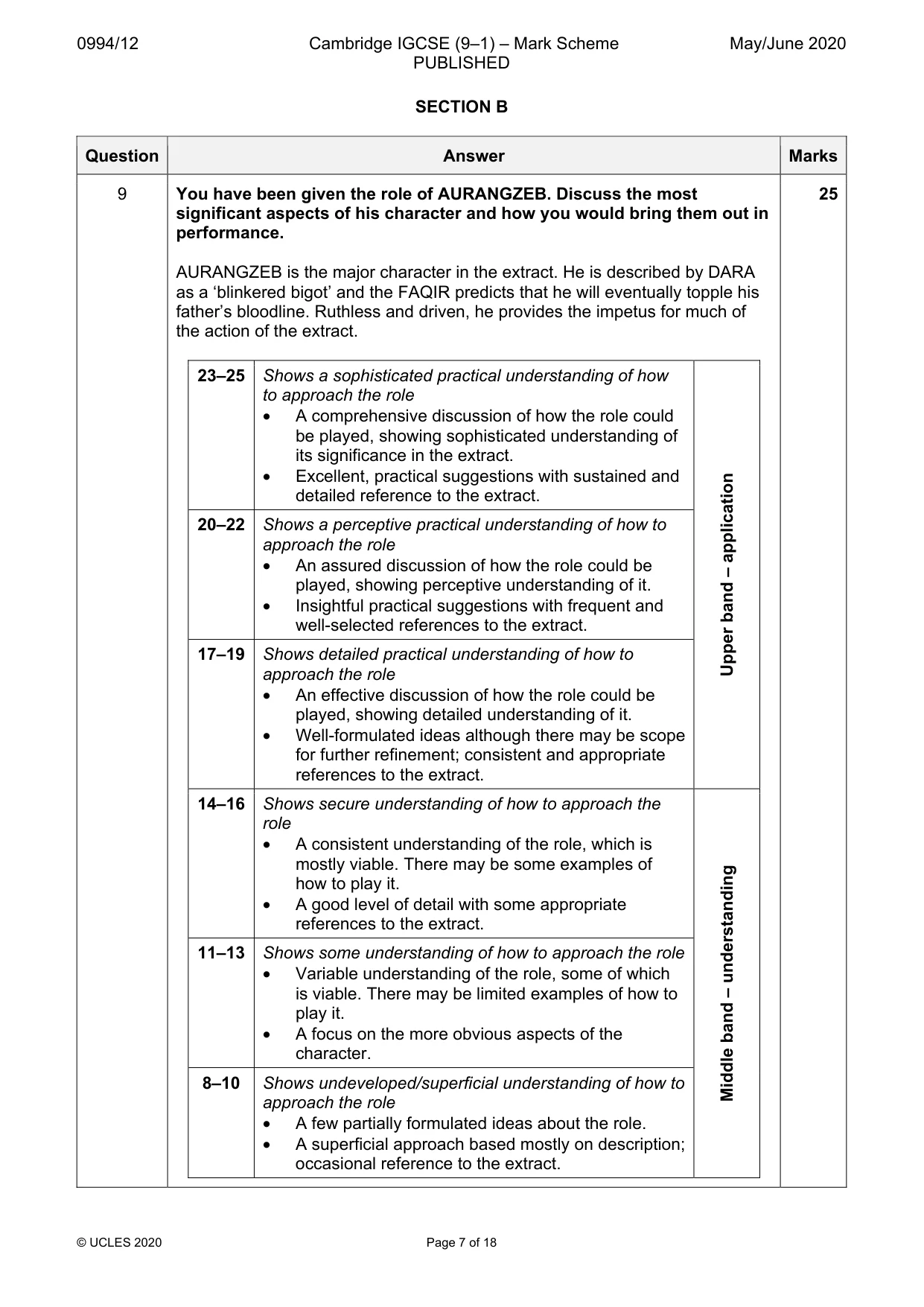 Mark scheme, page 7 of 18