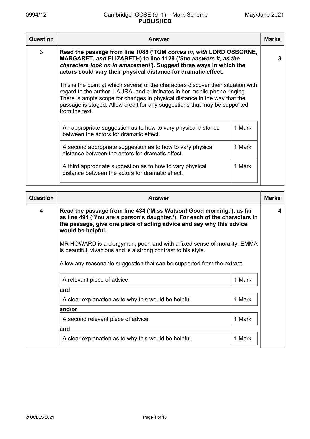 Mark scheme, page 4 of 18