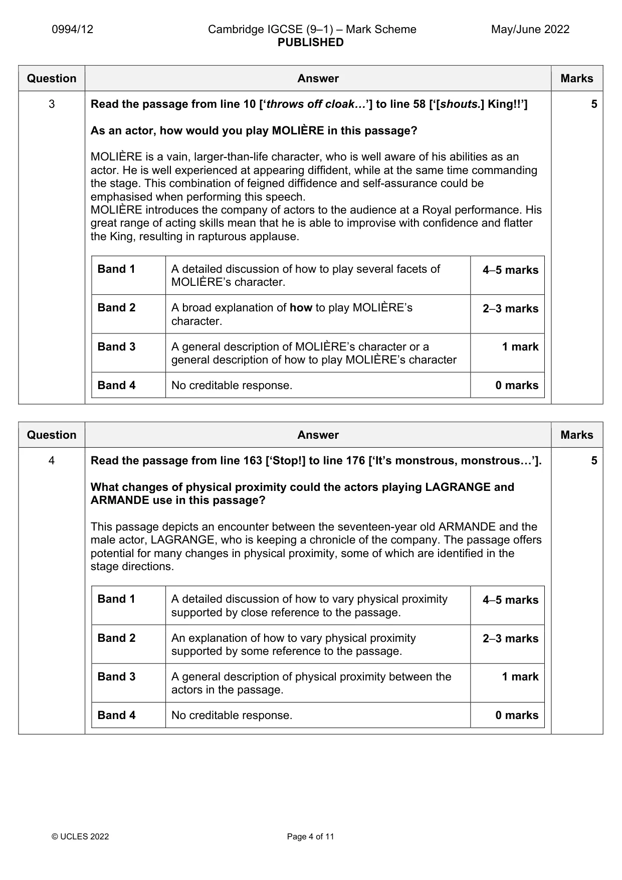 Mark scheme, page 4 of 11