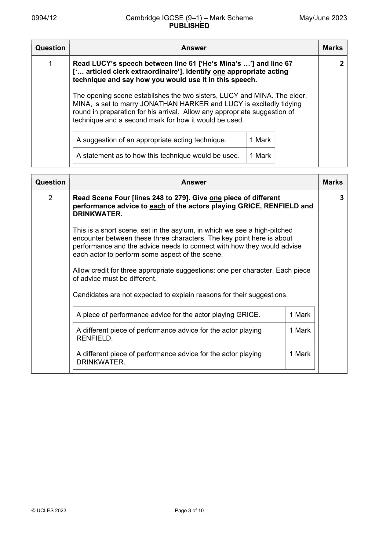Mark scheme, page 3 of 10